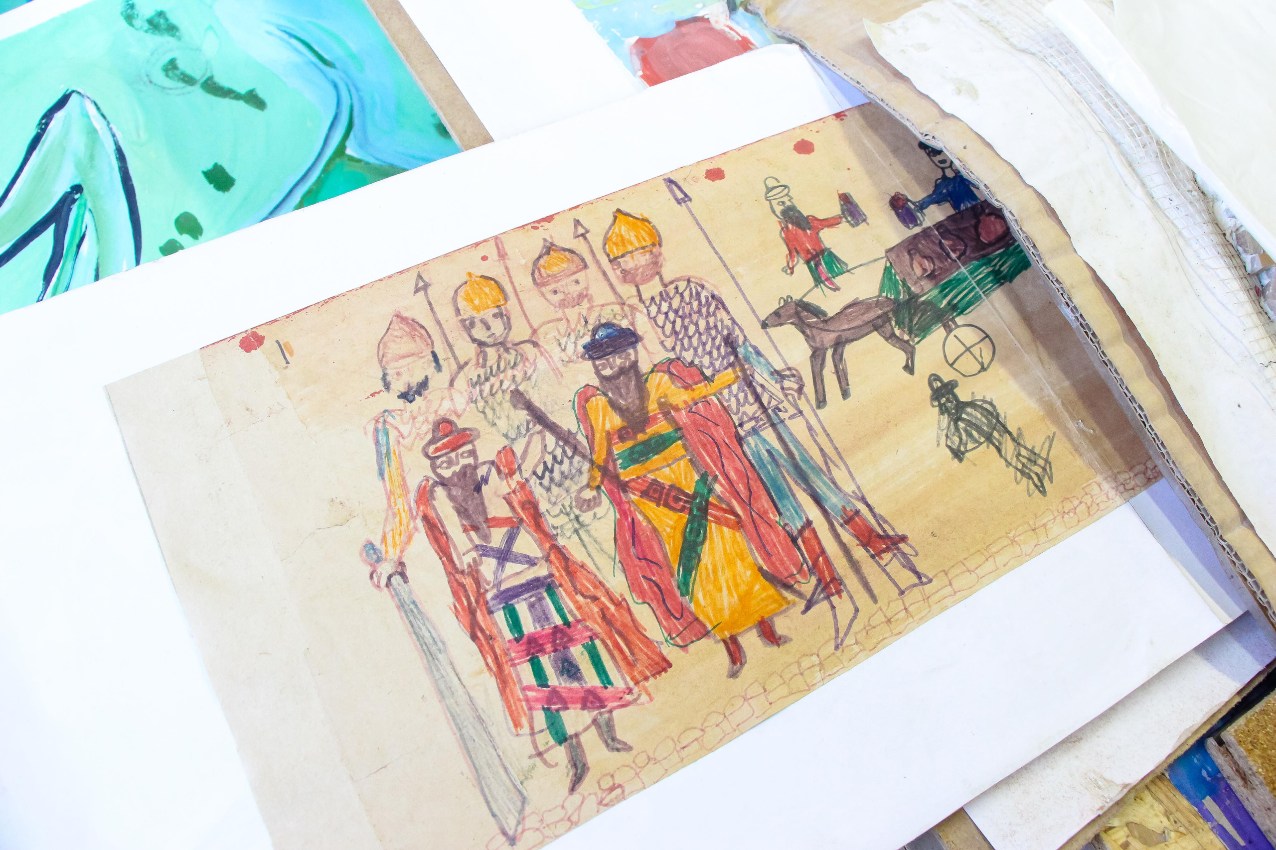 Диакон Димитрий и его детская школа мозаики. 2021 г. Мария Ткаченко. Документальная фотография