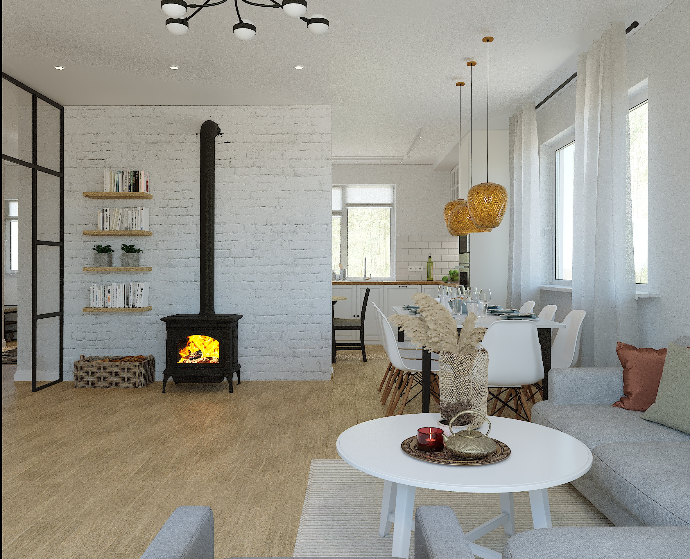 Коттедж в скандинавском стиле. Lina architector | Дизайн интерьера