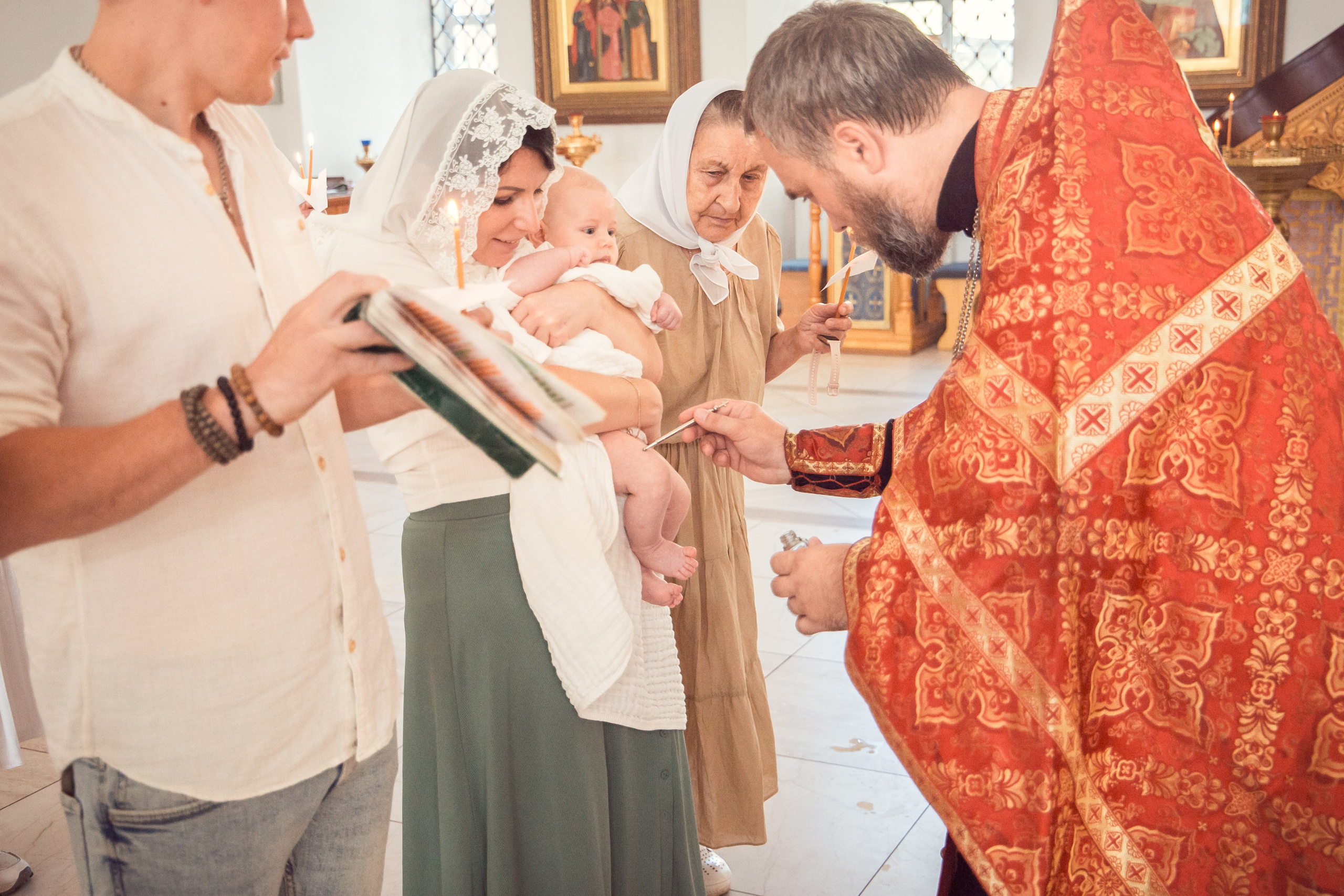 Крещение Ильи в Храме Святых Бессребреников и чудотворцев Космы и Дамиана в Калуге
