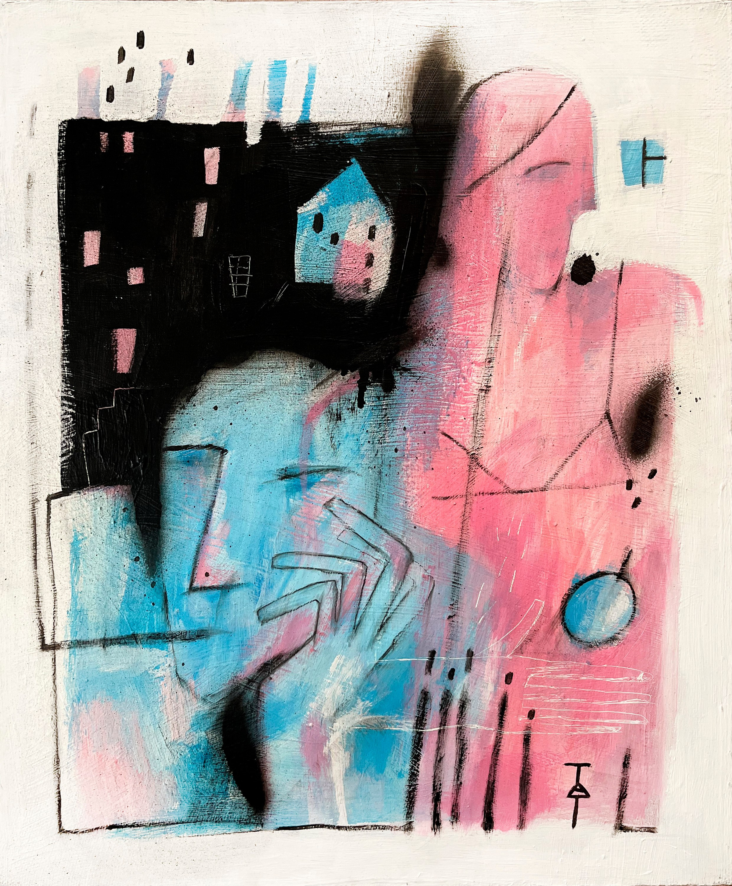 Двое, 2022, 50*60,  акрил,холст