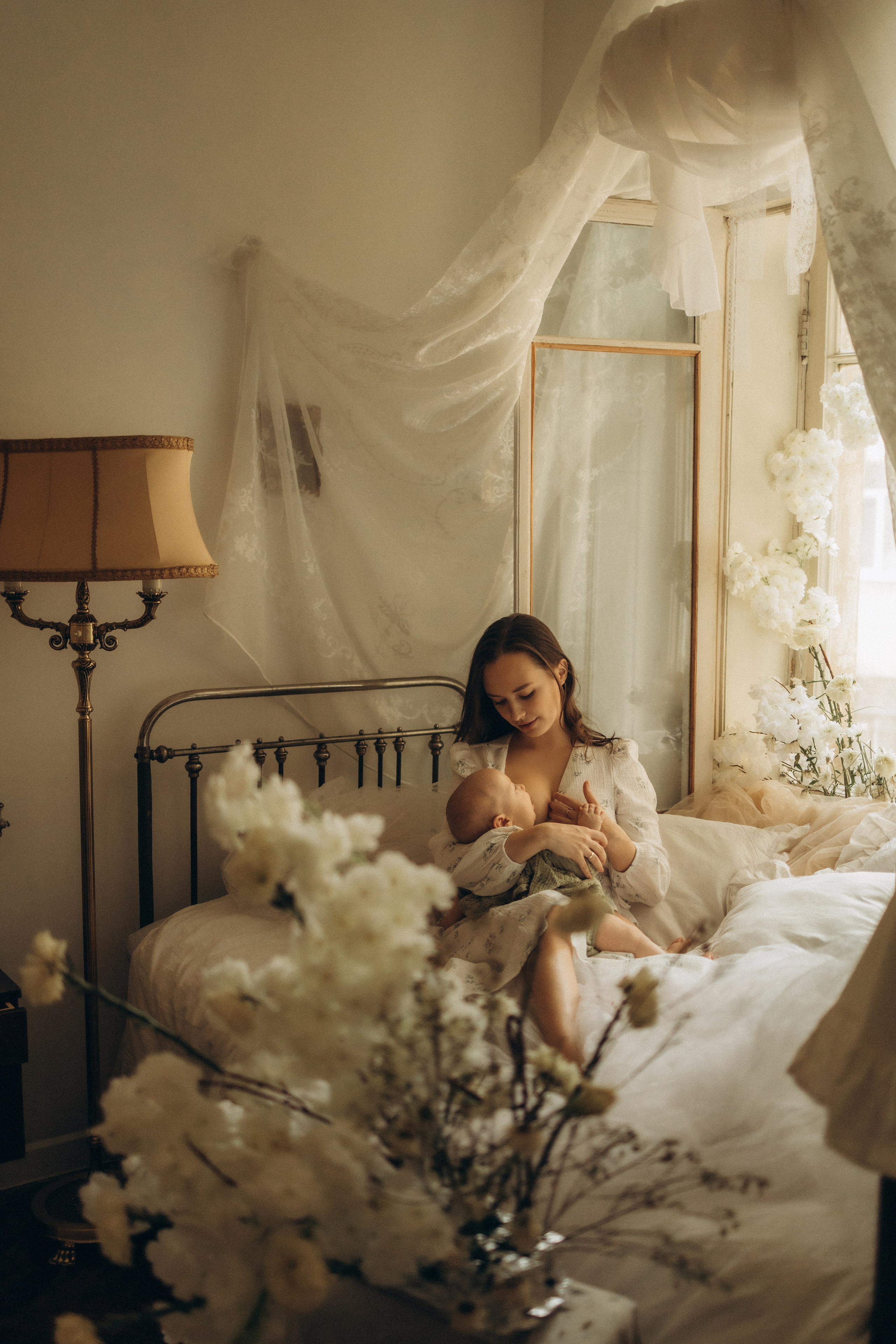 Аня и малышка Настя. Семейный, домашний, ньюборн фотограф Москва Цветкова Елизавета