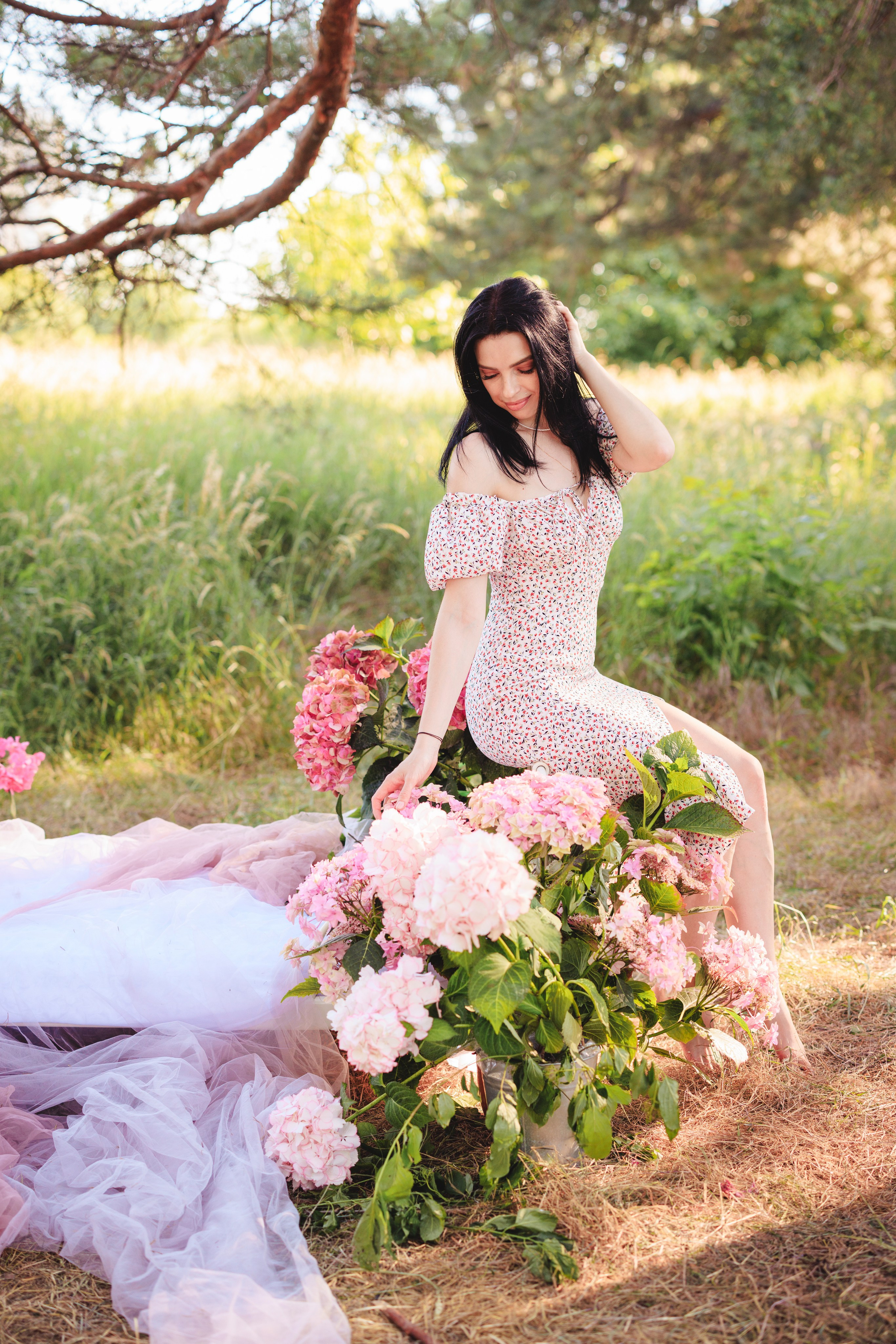 Цветочная кровать с кроликами. Семейный и детский фотограф в Краснодаре Анна Трашкова