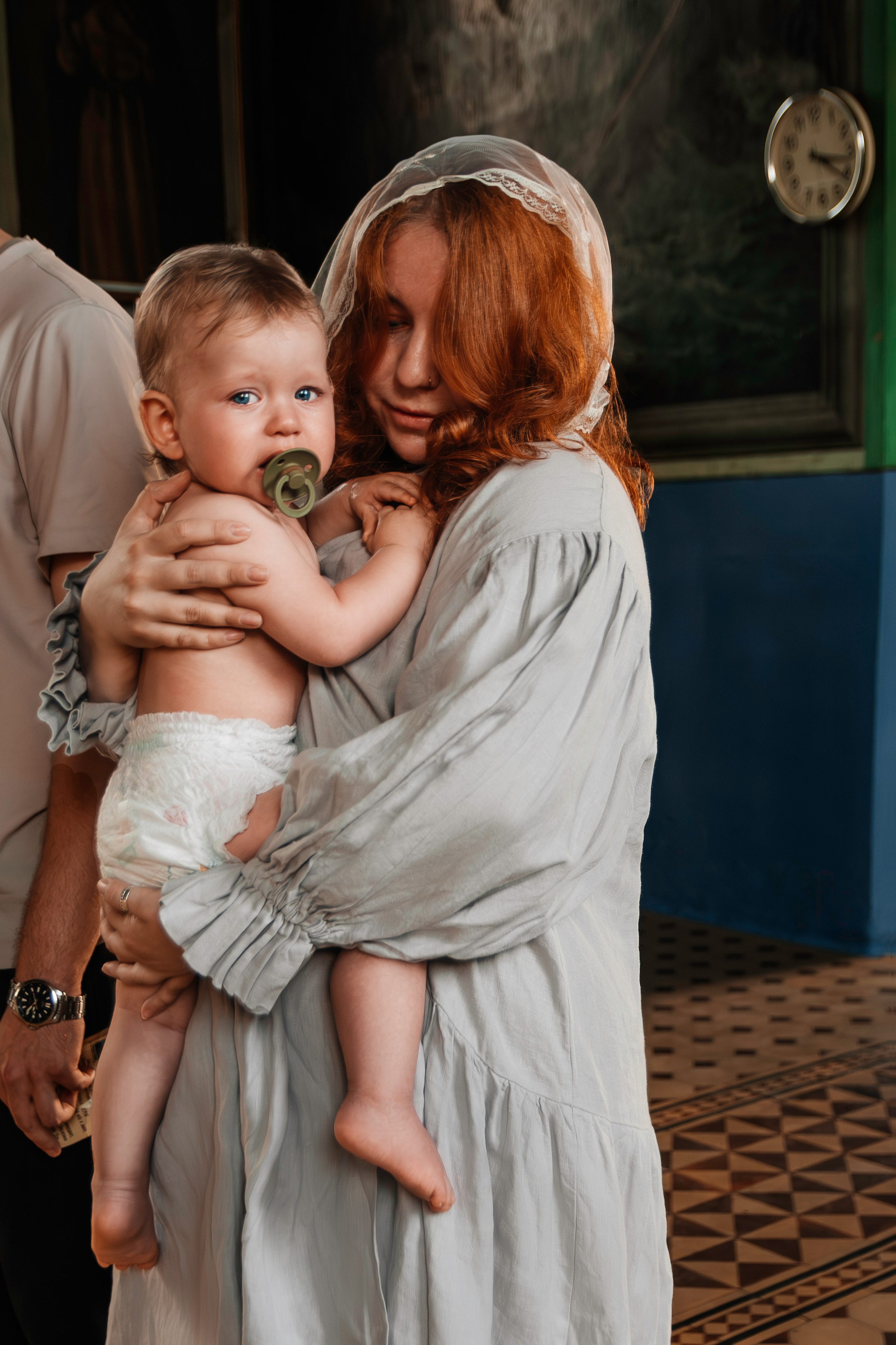 Фотосессия крещения Лукьяна в Обуховке. Семейный и детский фотограф Кущ Наташа