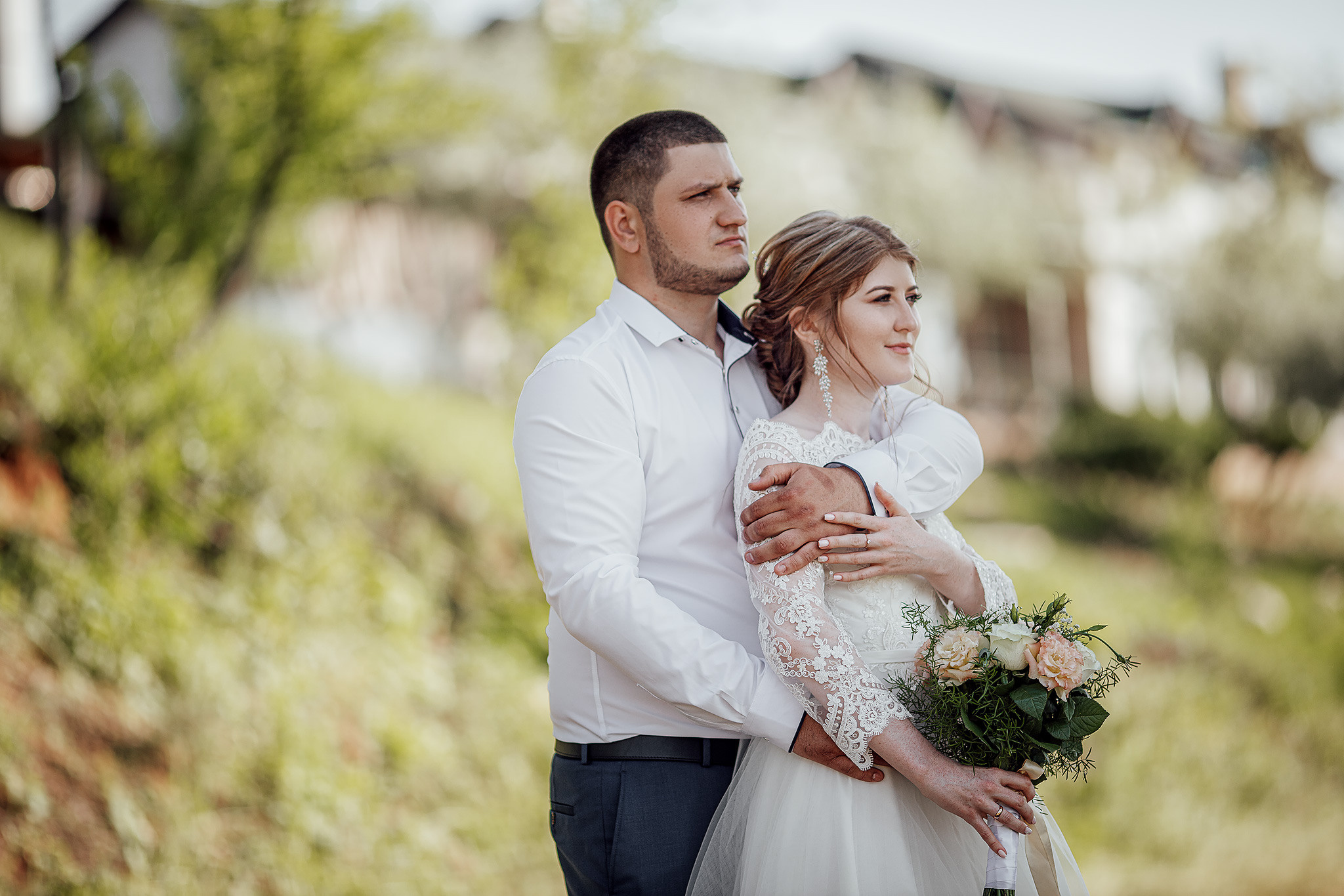 Свадебная фотосессия Дарии и Вадима — фотостудия и прогулка. Семейный и свадебный фотограф в Донецке Елена Гордеева