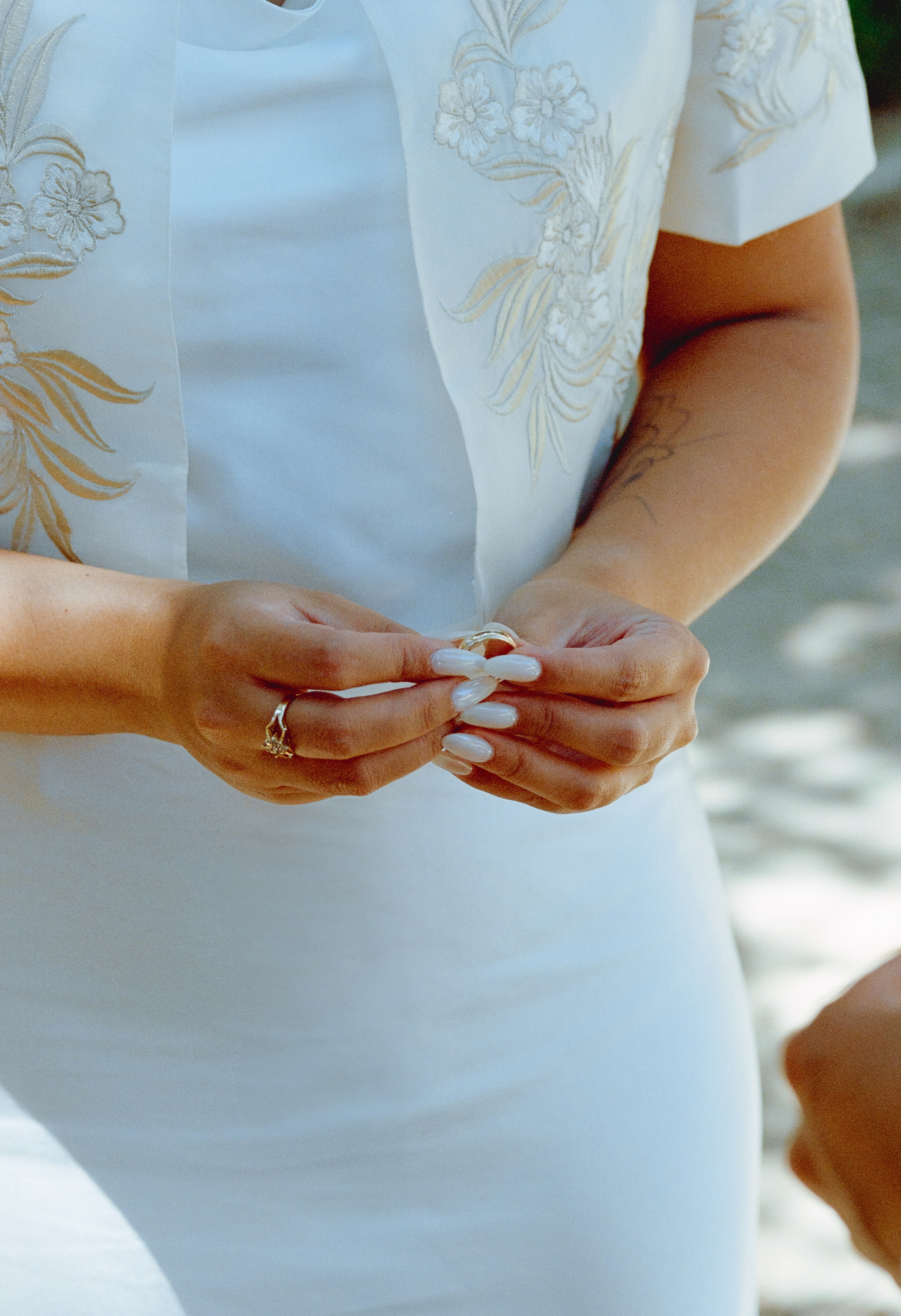a bride ready to change rings with her husband-to-be