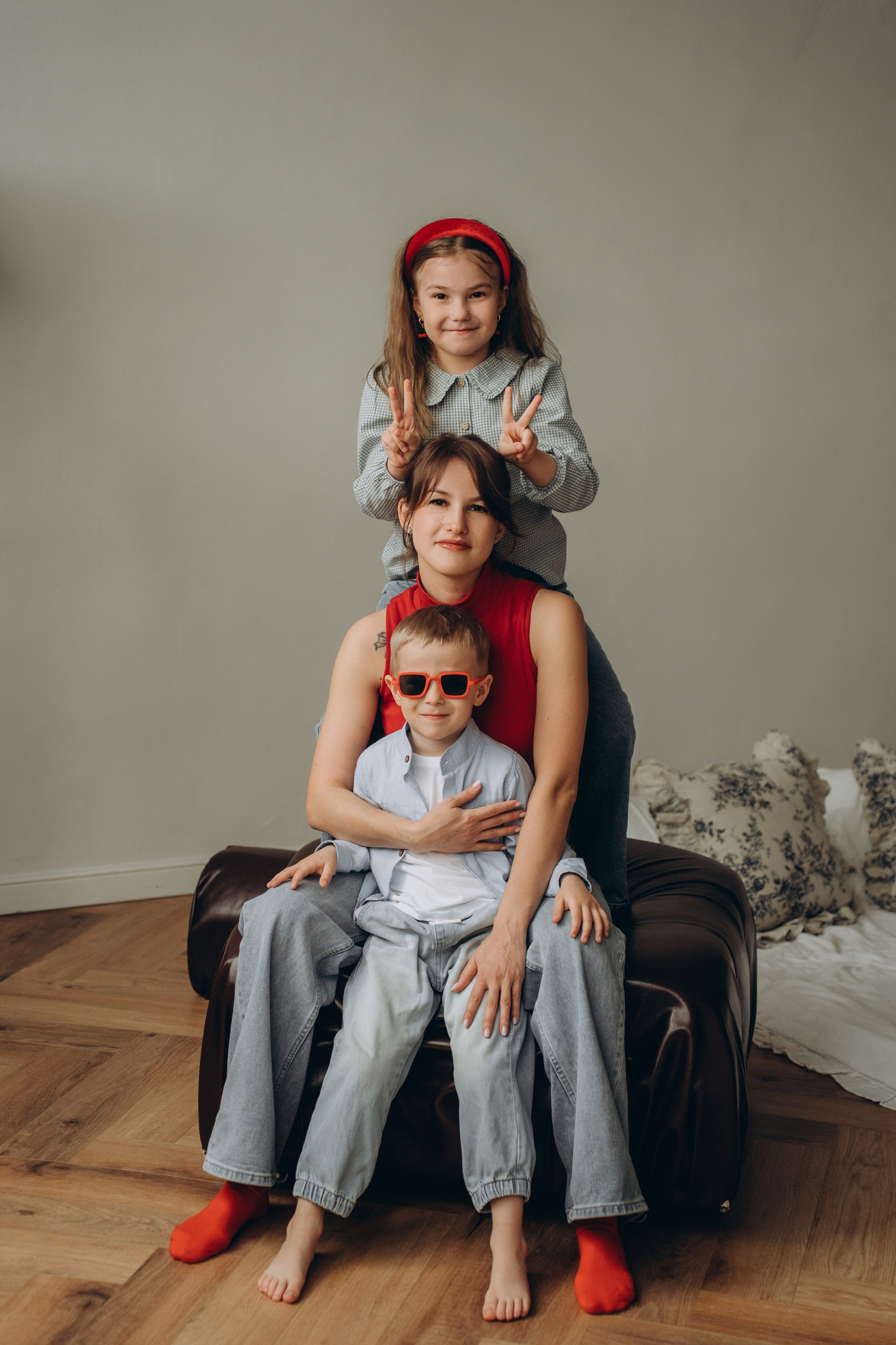 Мила, Вика и Сава. Семейный фотограф • Домашние съемки в Нижнем Новгороде