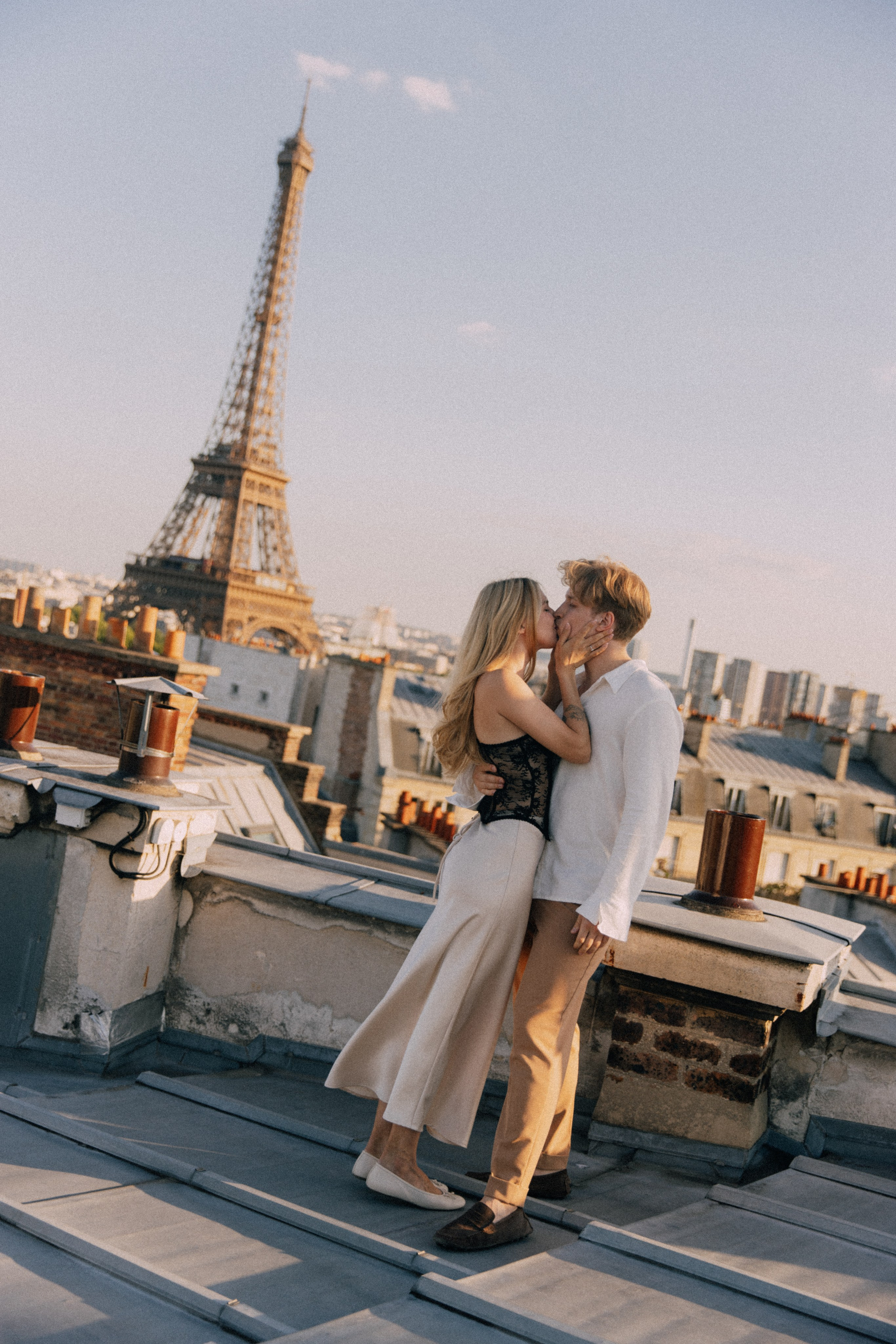 On the rooftops of Paris. Photographer in Paris
