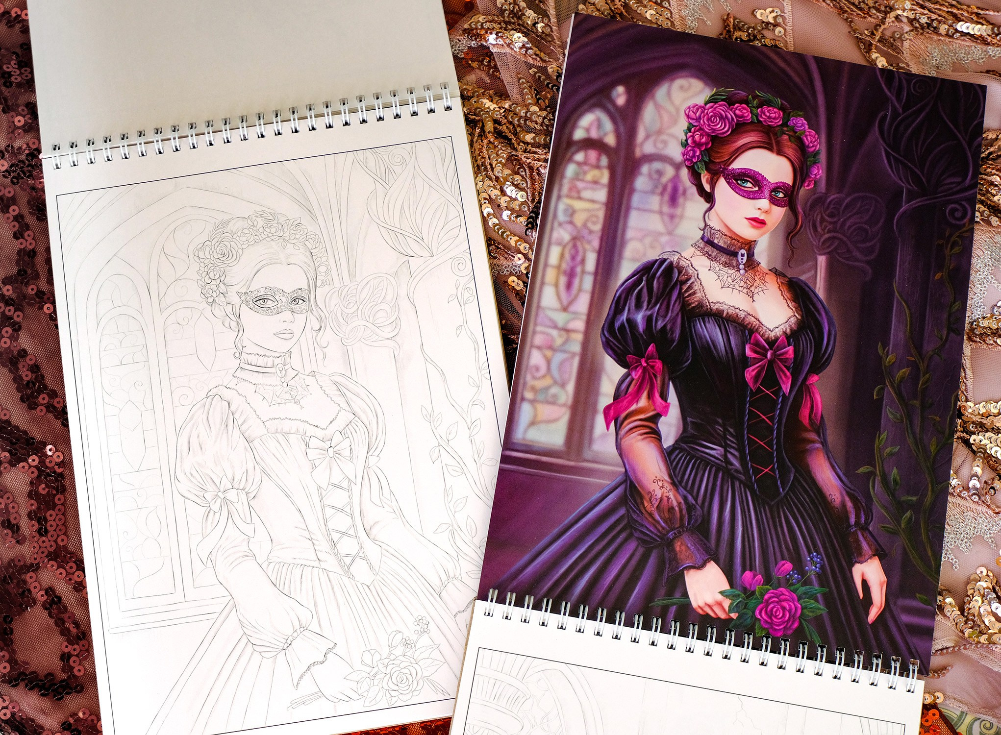 Авторская раскраска Маскарад. Раскраски Алёны Лазаревой