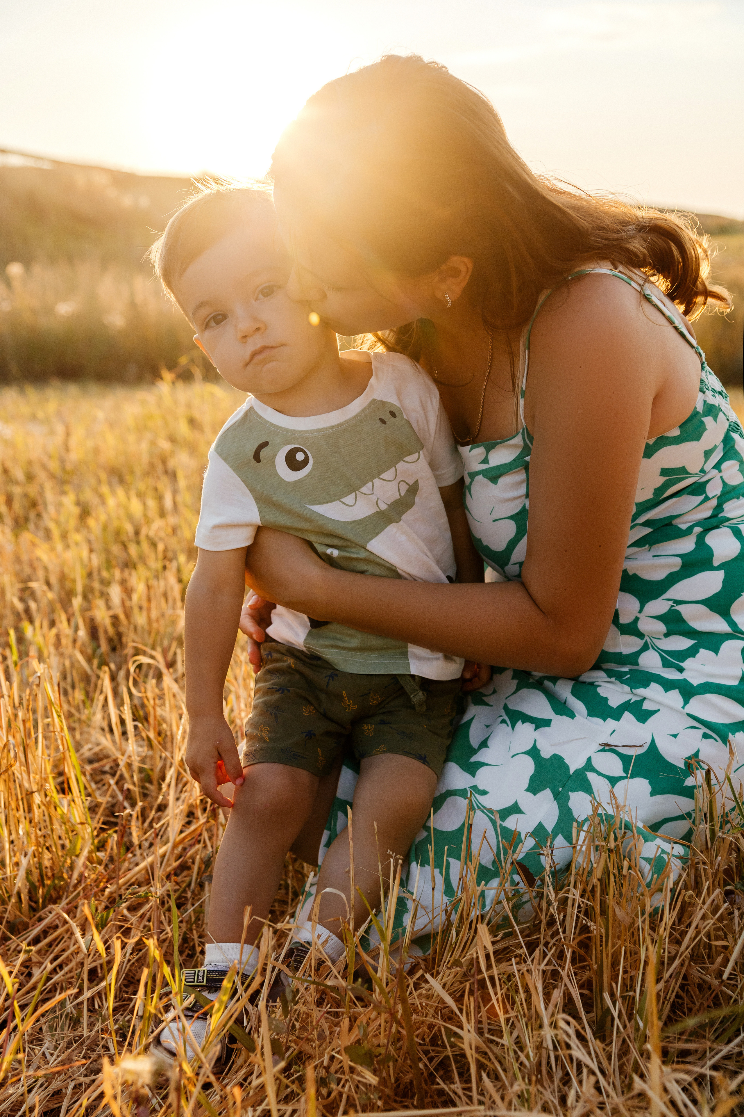 Семейная съемка на закате. Екатерина с детьми. Фотограф Мурманск Лилия Маер