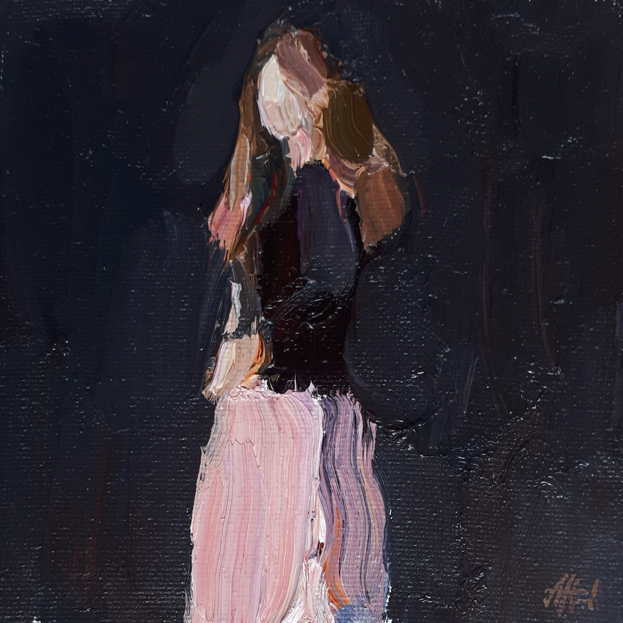 Абстрактная фигура на темном фоне. Художник Алексей Никольский