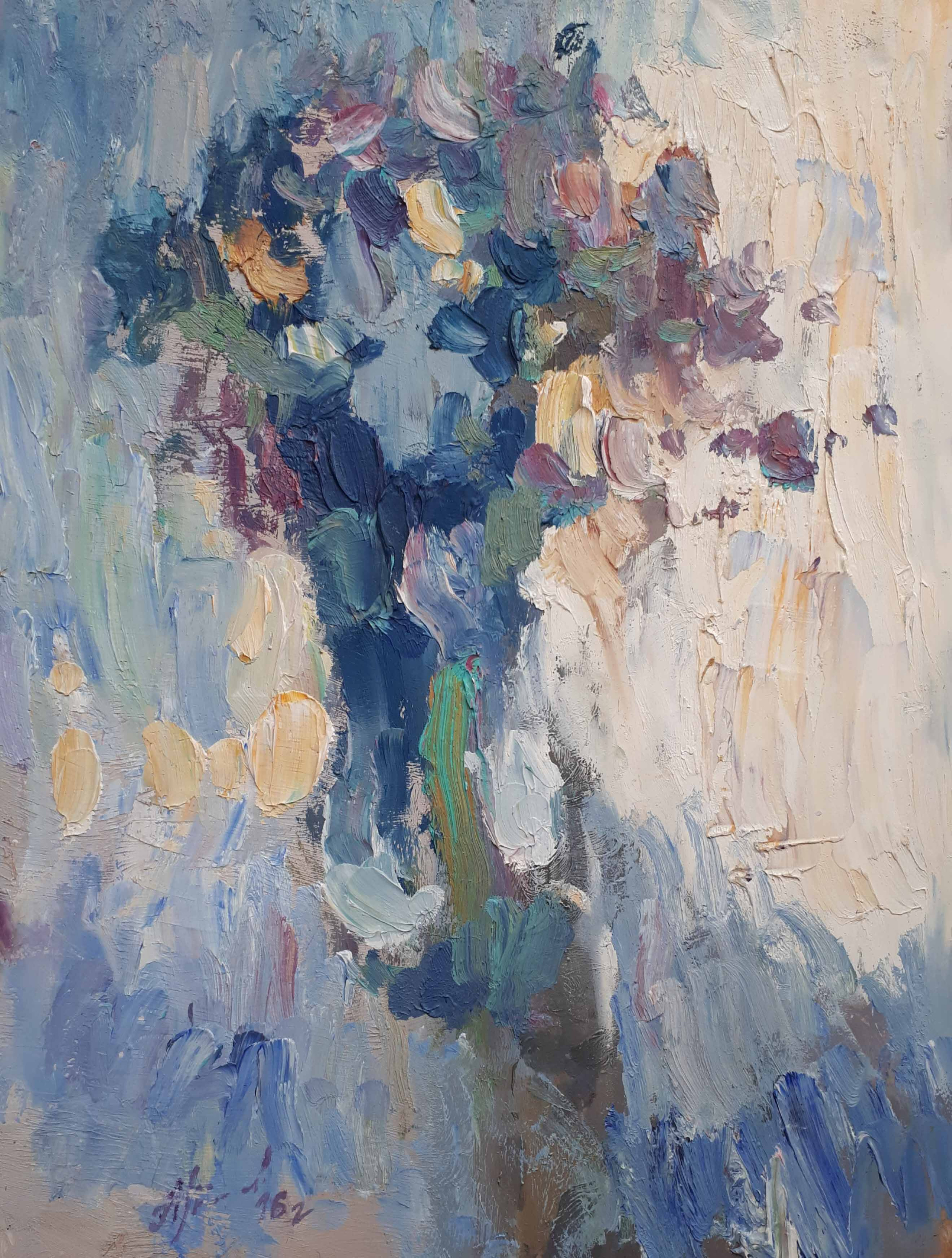 Голубой букет. Художник Алексей Никольский