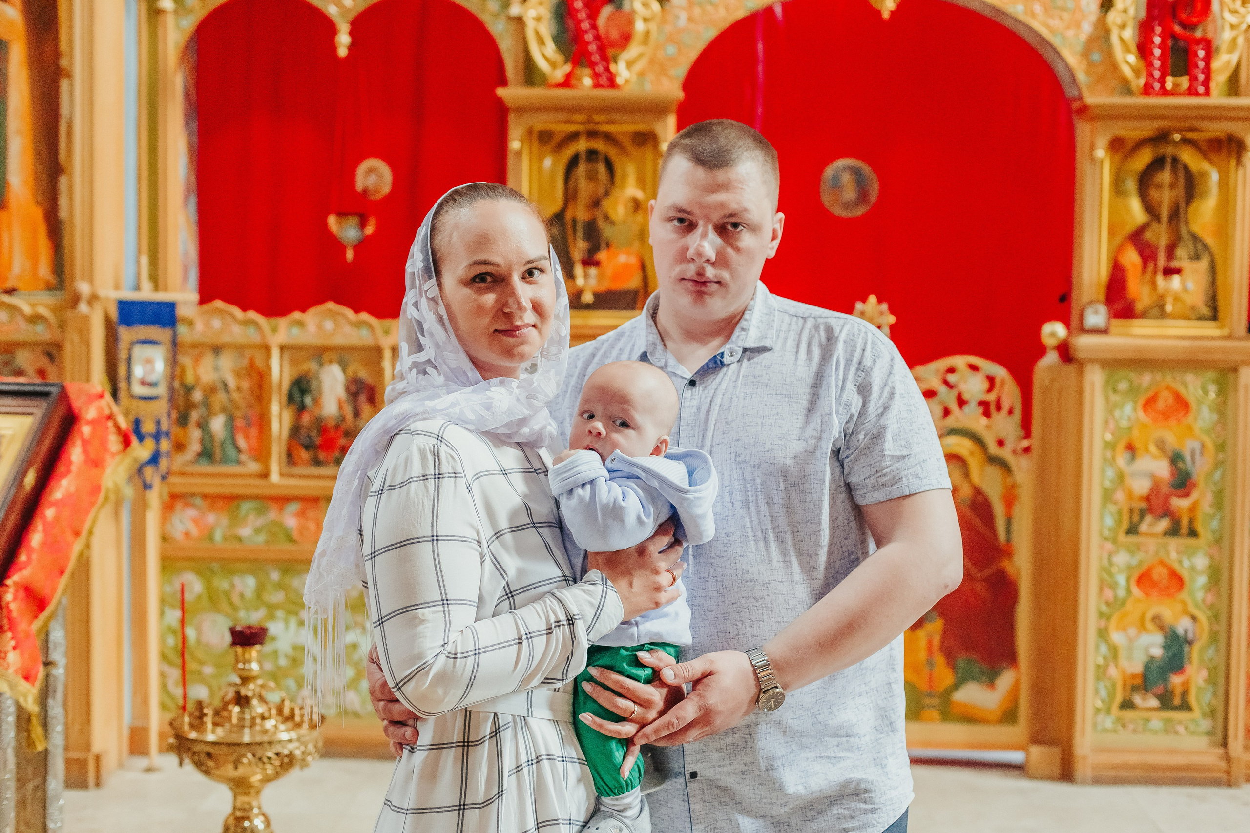 Крещение Михаила. Церковь Явления Пресвятой Богородицы. Фотограф новорожденных и детский в Сергиевом Посаде Кругликова Юлия