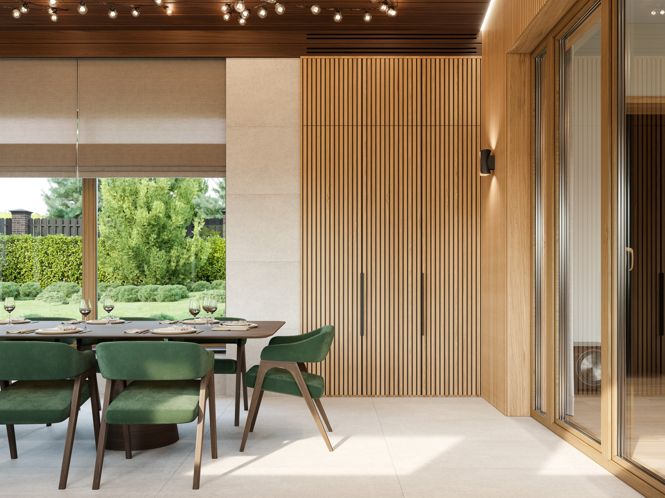 3D Визуализация Кухни-Столовой с Верандой | Загородный Дом. Визуализатор интерьера в Москве | Брагин Кирилл