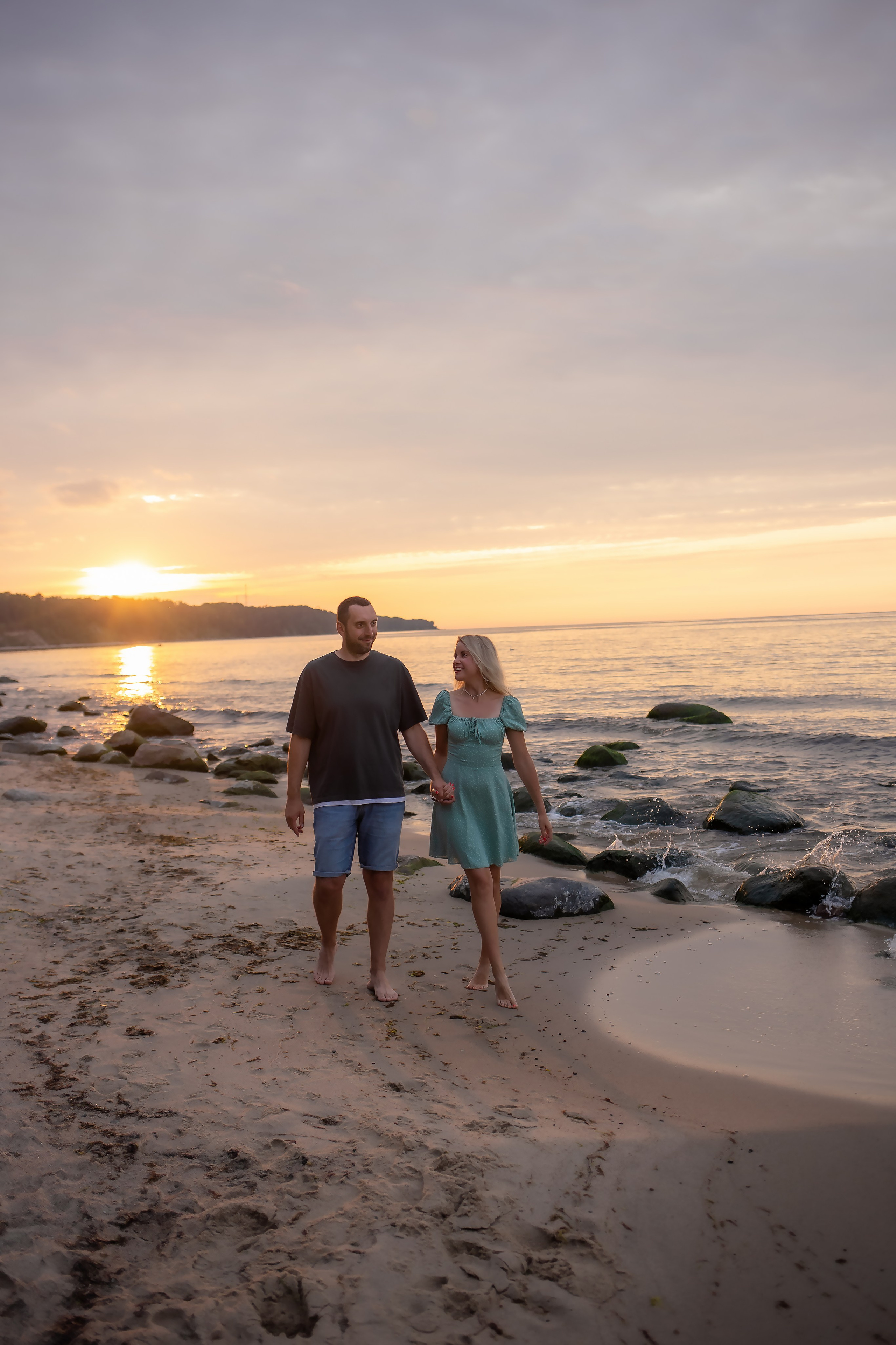 Есеня, Леня и Аня. Закат в Куликово. Фотограф в Калининграде Решетникова Алина