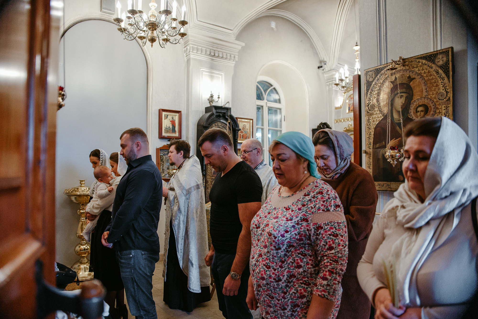 Крещение в Храме Преподобного Сергия Радонежского в Бусинове. Семейный фотограф в г.Москве Катя Норм