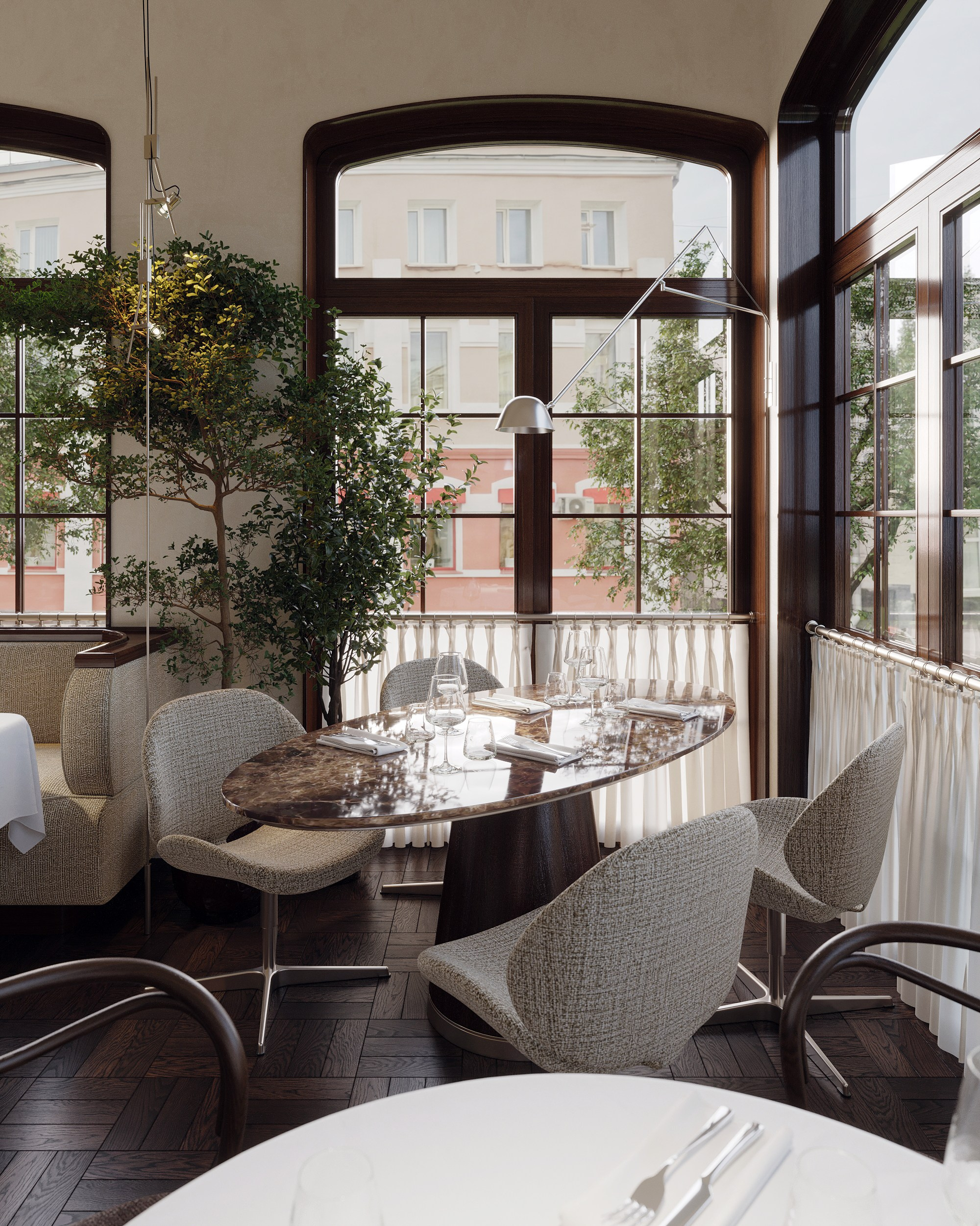 Restaurant in Moscow. Renders by TATYANA SHEVCHENKO