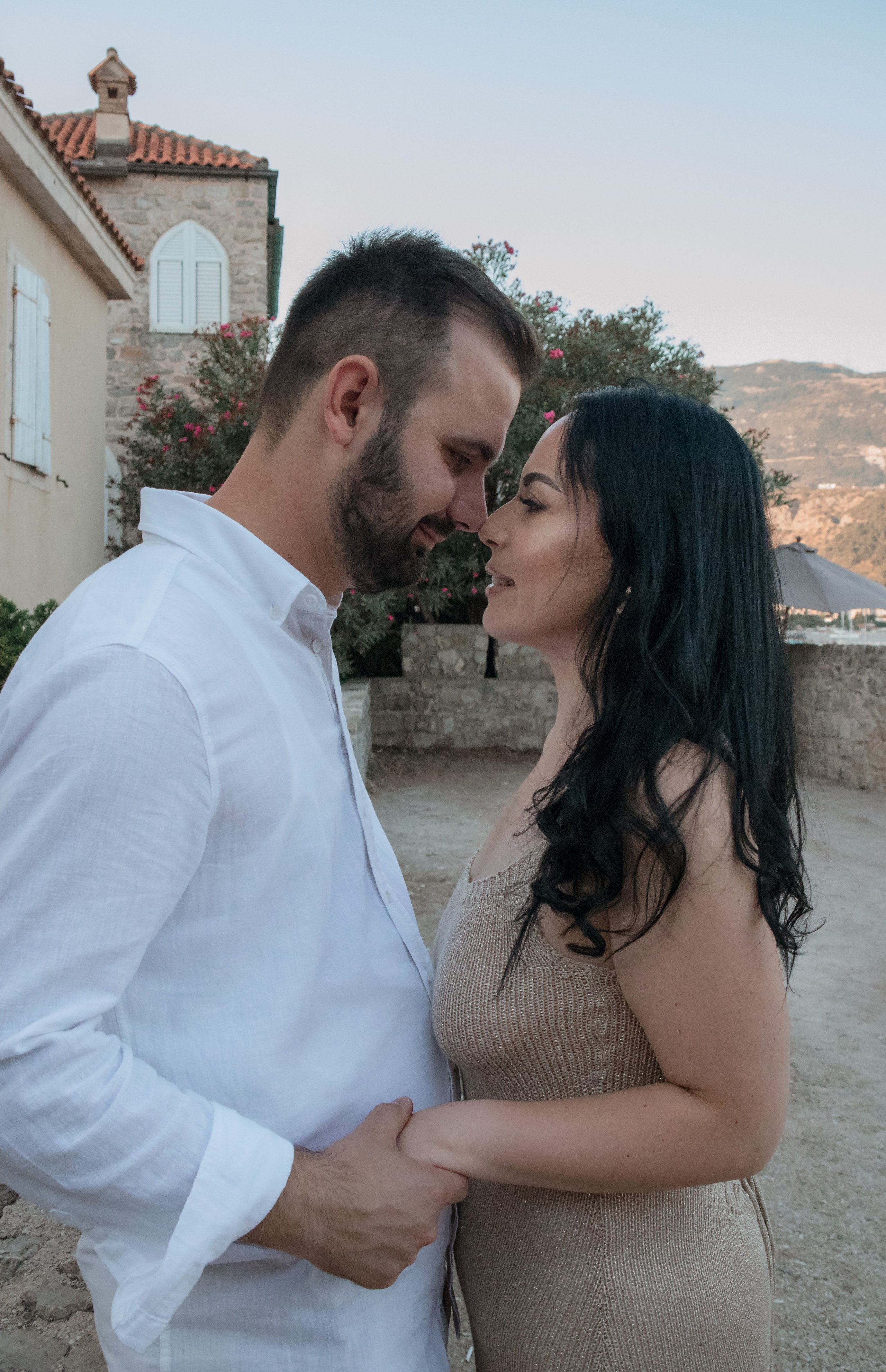 Engagement photo shooting in Montenegro. Portrait photographer in Tivat Montenegro Katerina Kirsanova