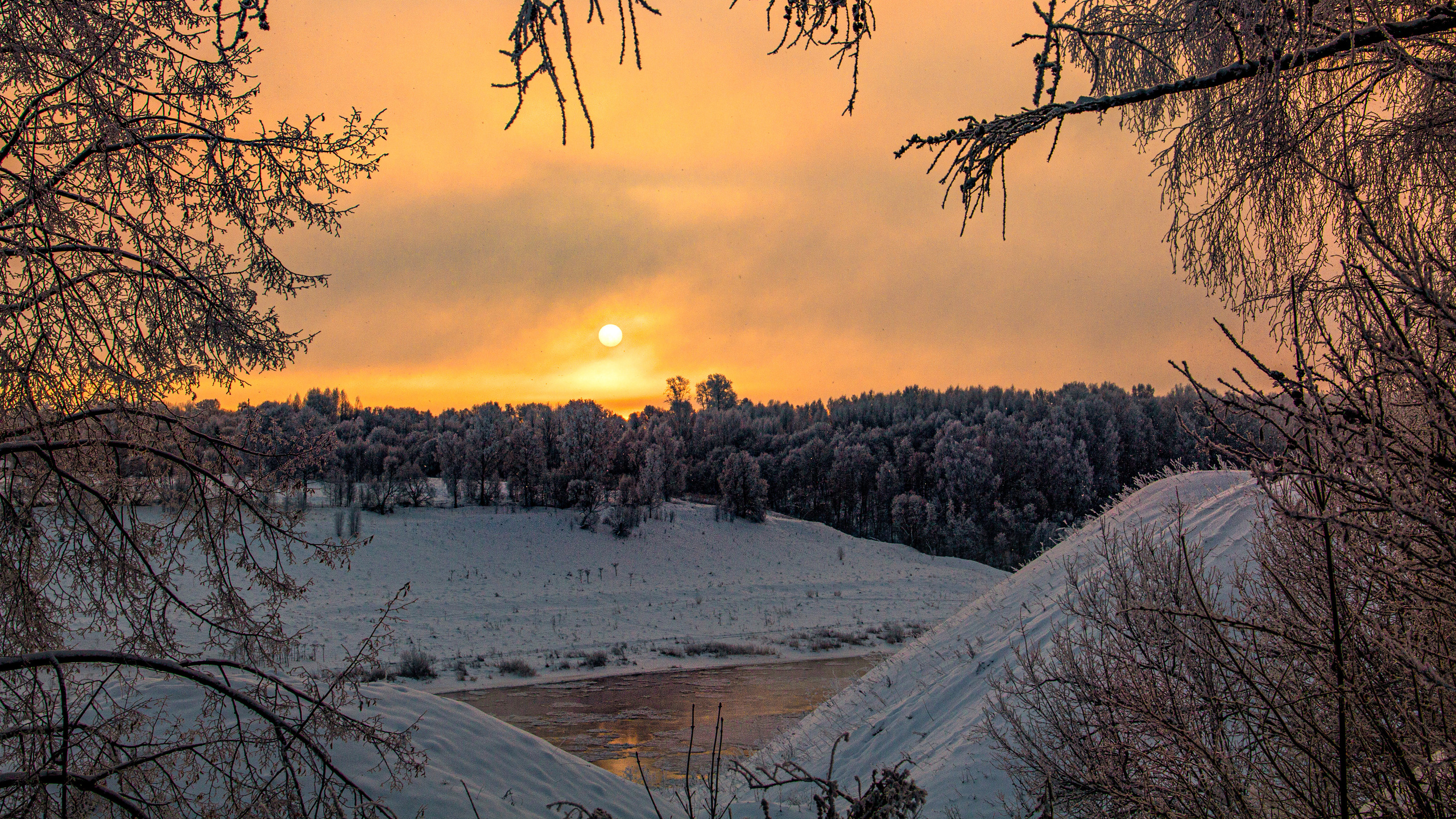 Nature of the Staritsa. Winter. Site of landscape photographer Pavel Krainikov