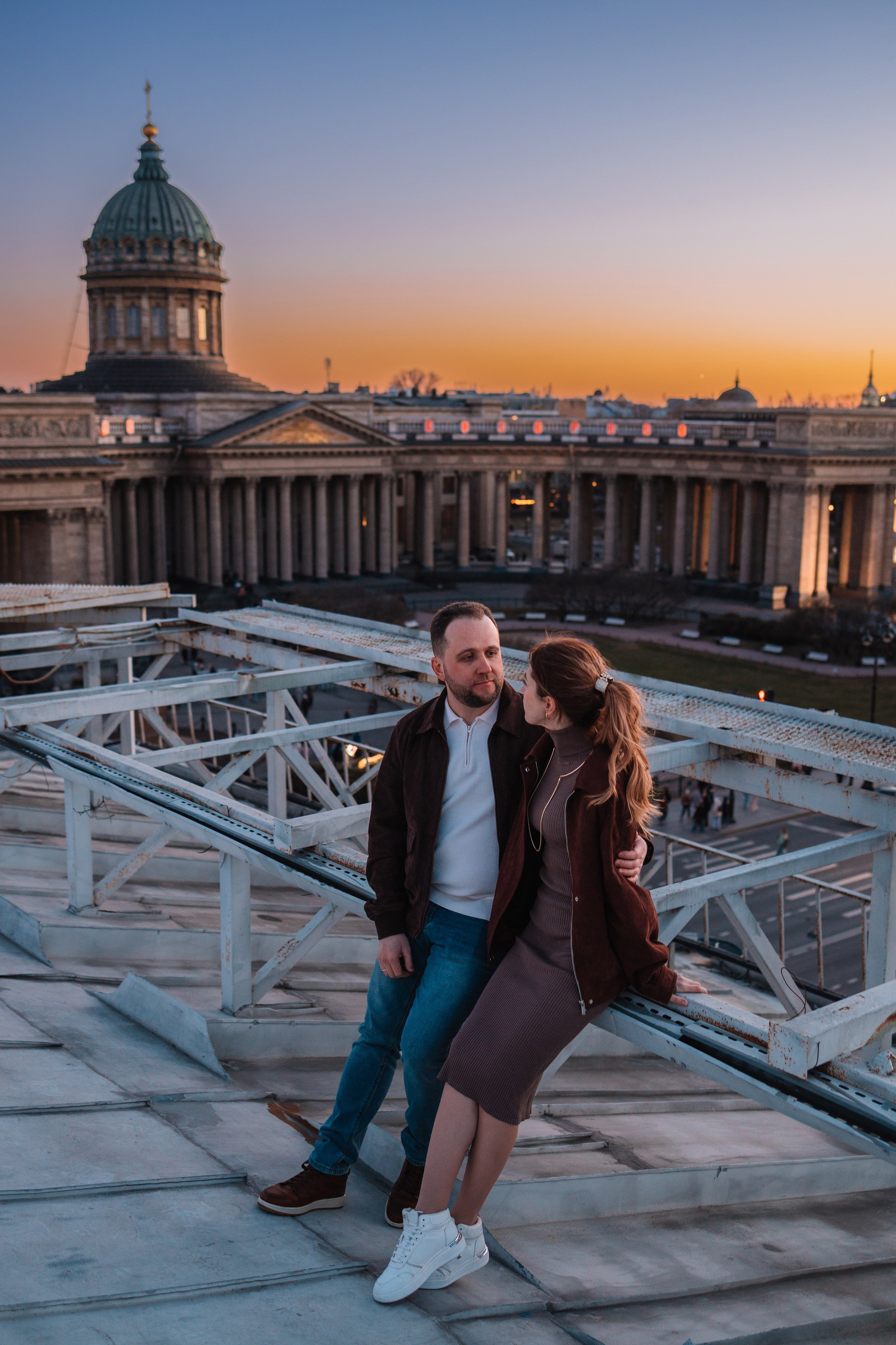 Крыша у Казанского собора. Свадебный фотограф Санкт-Петербург—Москва/Юлия Малькова