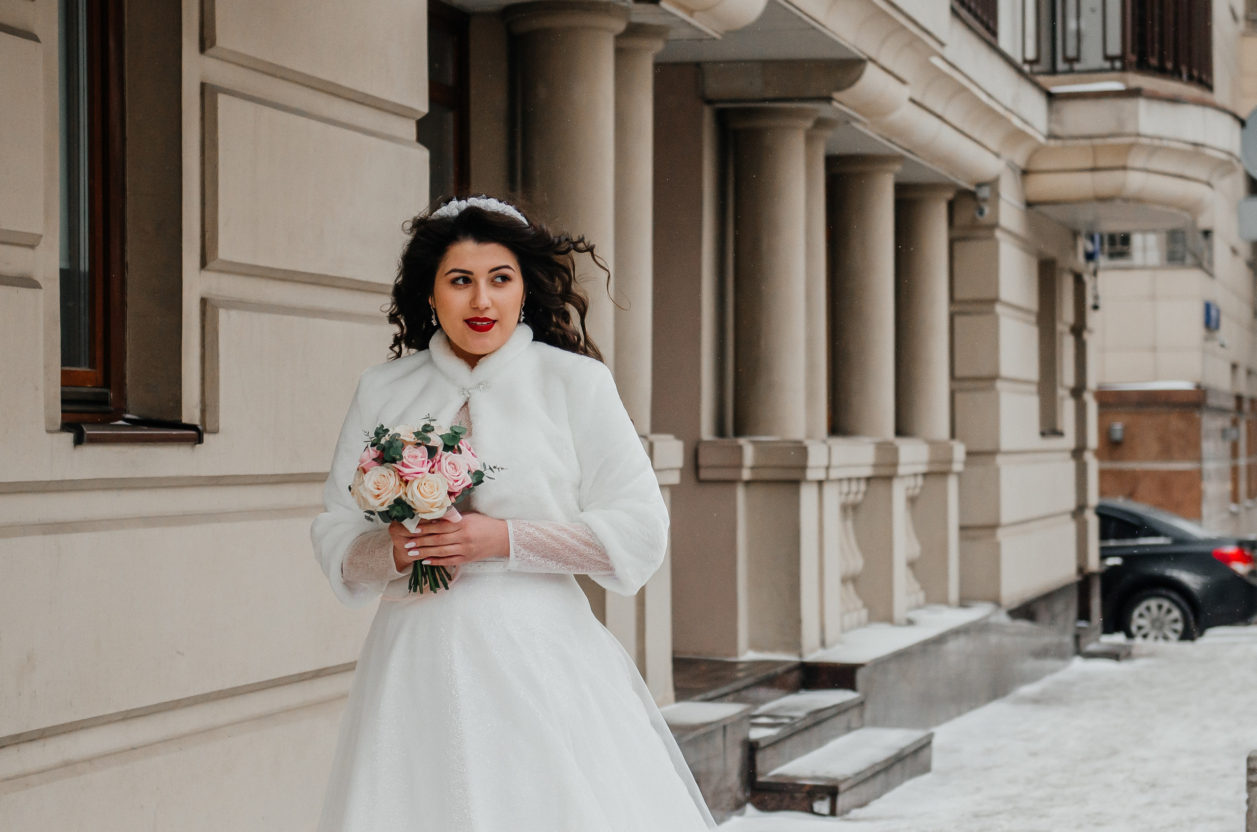 свадебная прогулка зимой