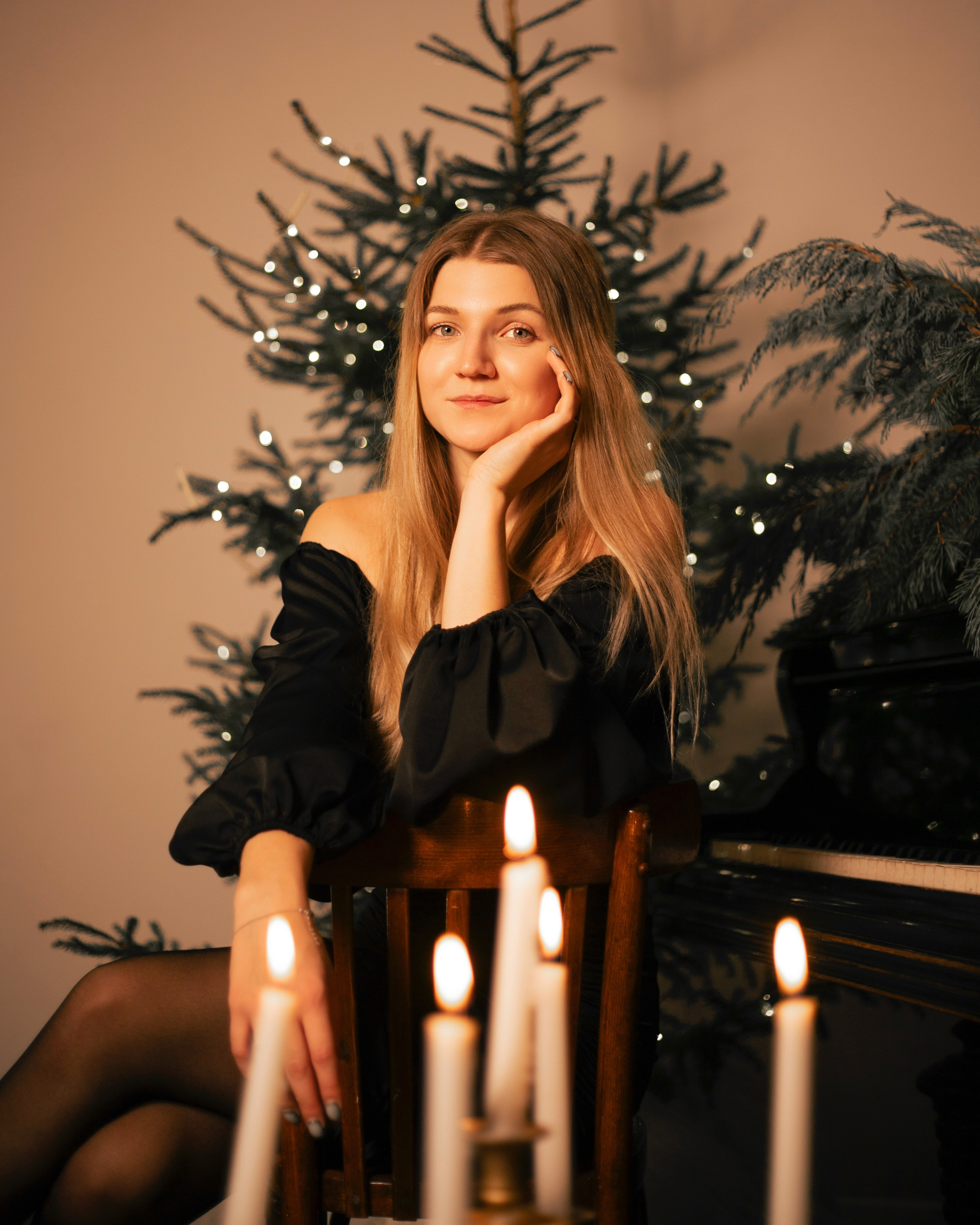 Новогодняя съёмка в фотостудии