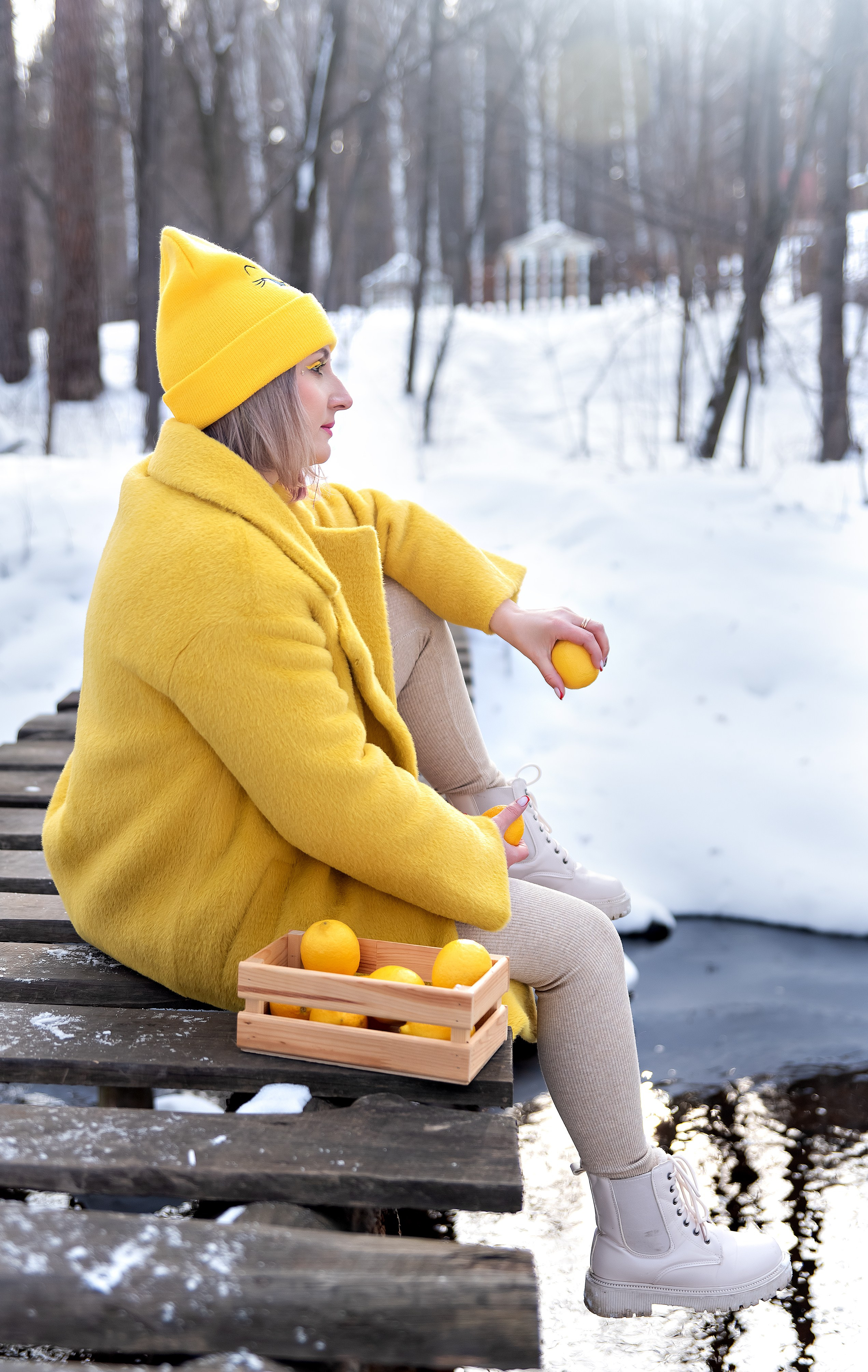 Индивидуальна и портретная фотосессия для Евгении, прогулка в зимнем лесу санатория Дальняя Дача. Семейный и портретный фотограф Кыштым Челябинск Марина Шигапова