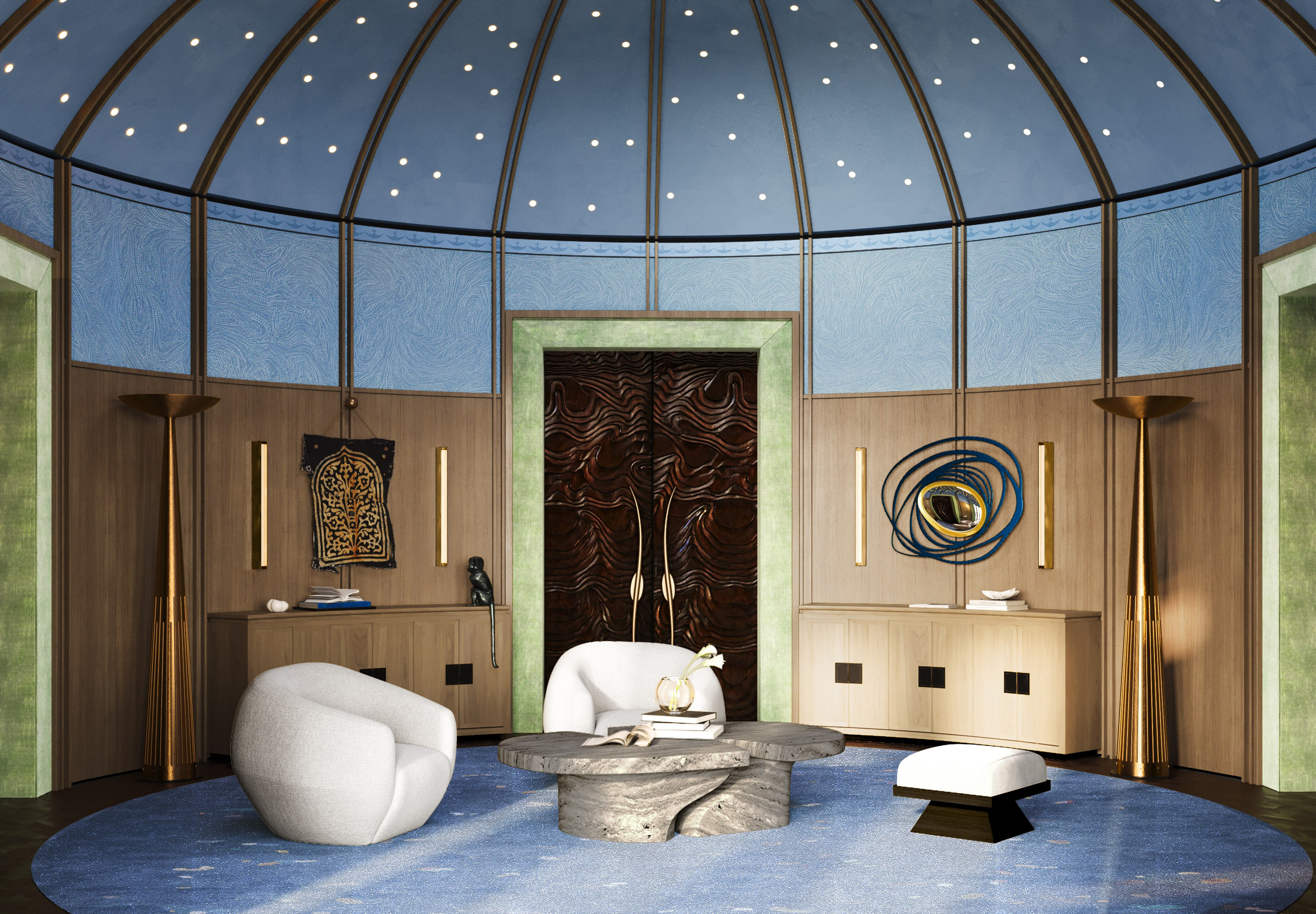 Частная резиденция с круглой гостиной 1400 m². SHAIMERDINOVA INTERIORS