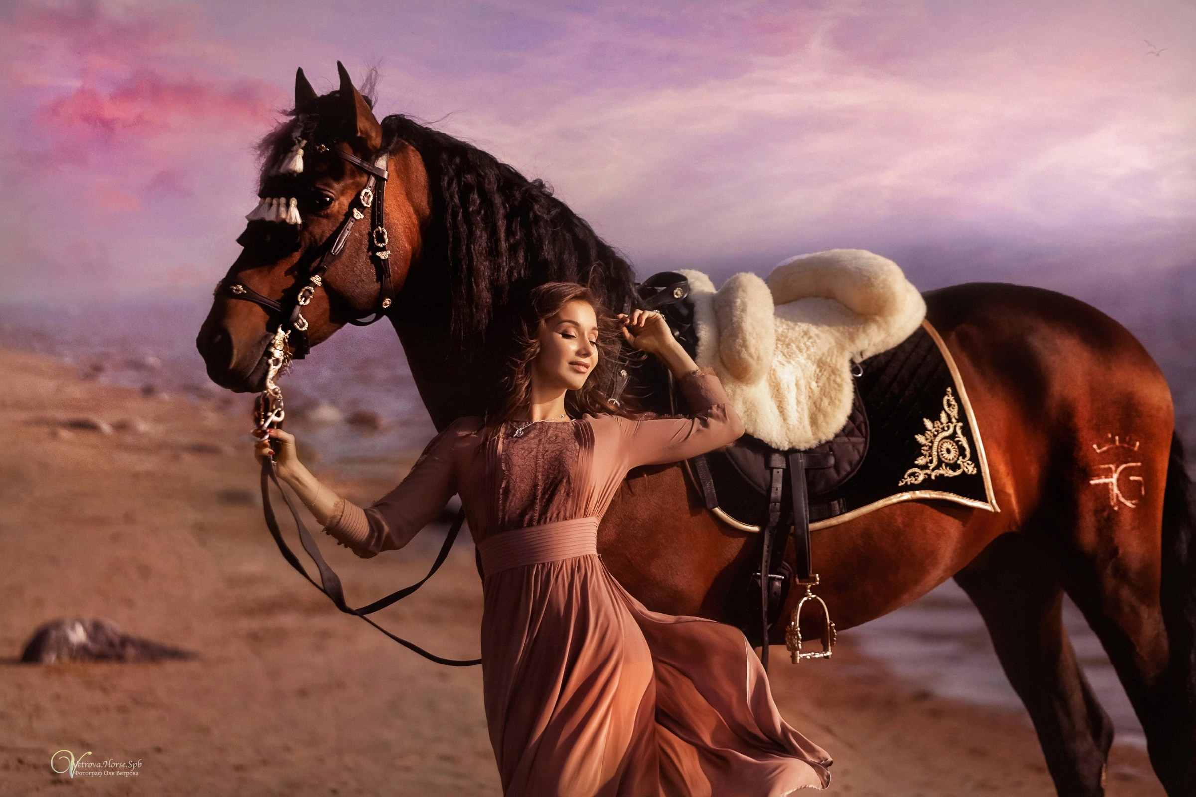 Фотосессии с лошадьми летом. Фотограф женский и мужской портрет Санкт-Петербург