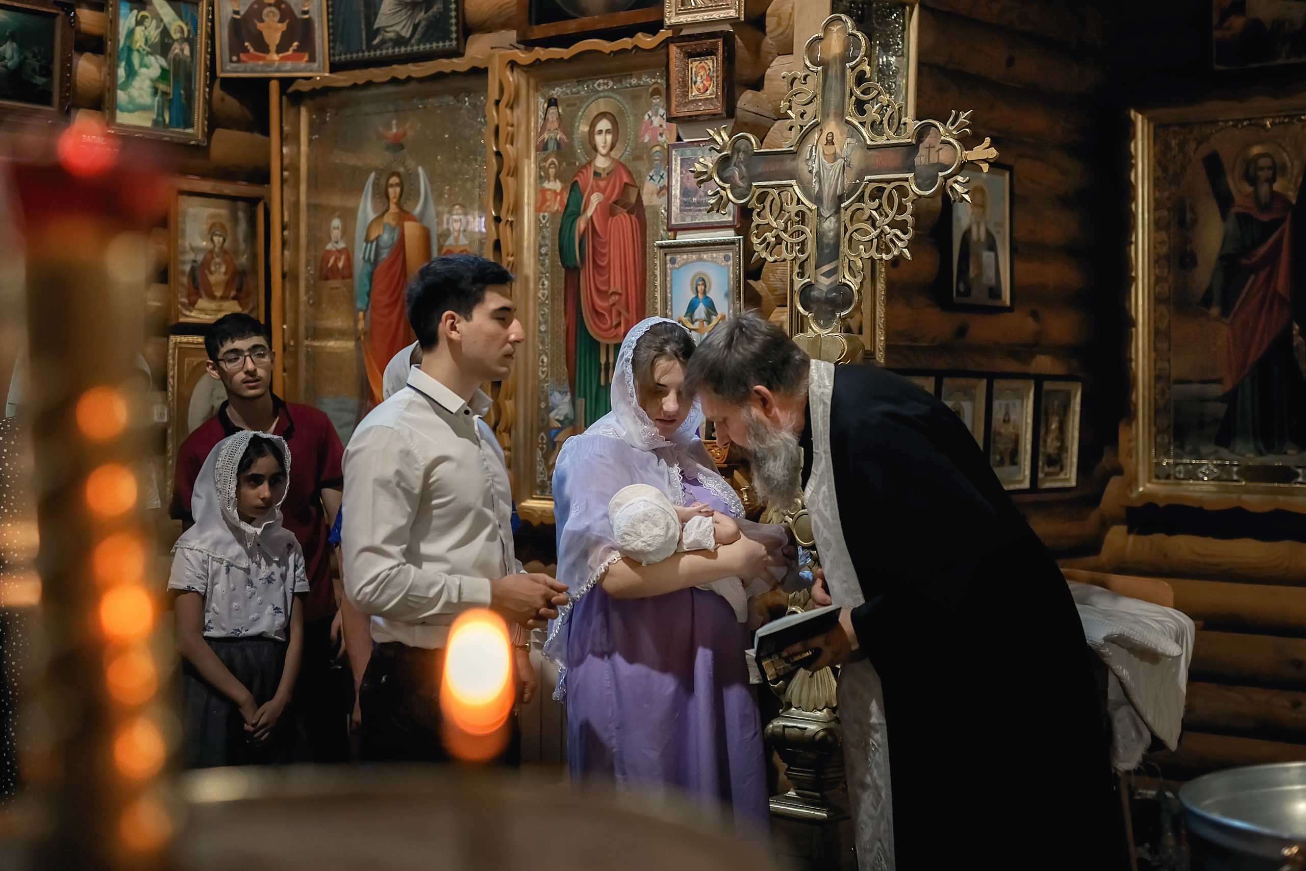 Крещение Софии. Храм вмч. Веры, Надежды, Любови и матери их Софии. г. Кропоткин. Семейный и детский фотограф Екатерина Савёлова
