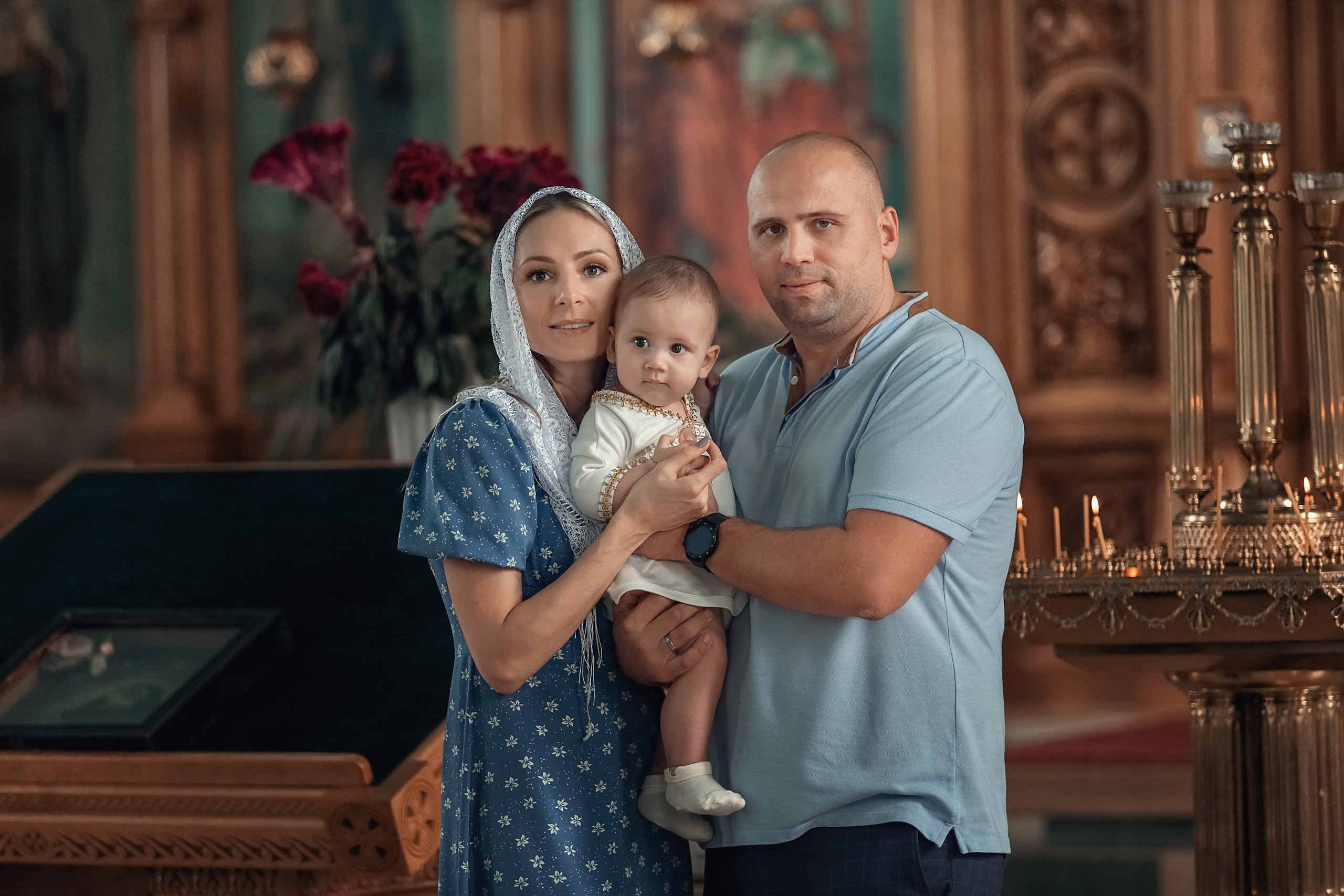 Крещение Михаила. Свято-Троицкий храм г. Гулькевичи. Семейный и детский фотограф Екатерина Савёлова