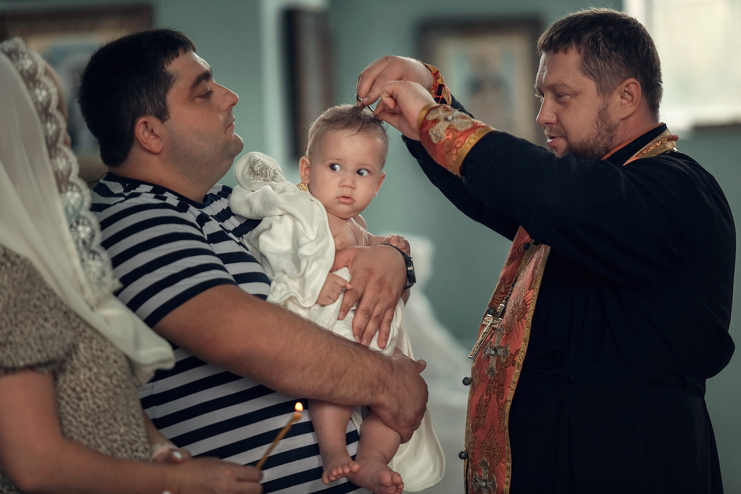 Крещение Михаила. Свято-Троицкий храм г. Гулькевичи. Семейный и детский фотограф Екатерина Савёлова