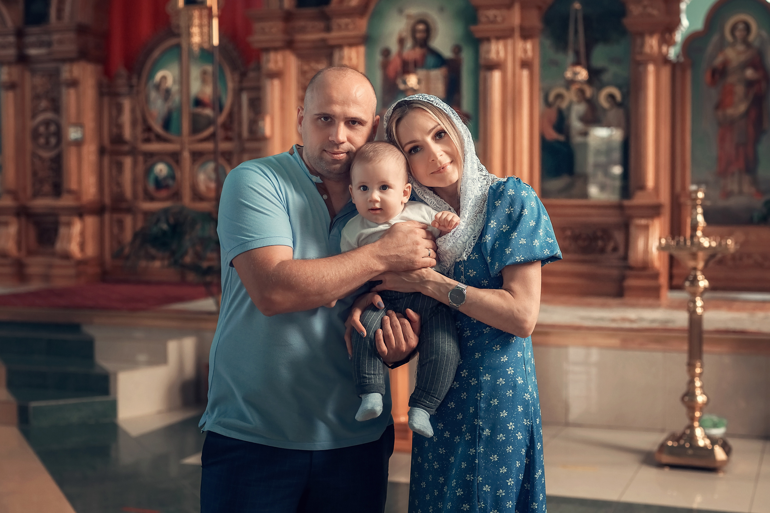 Крещение Михаила. Свято-Троицкий храм г. Гулькевичи. Семейный и детский фотограф Екатерина Савёлова