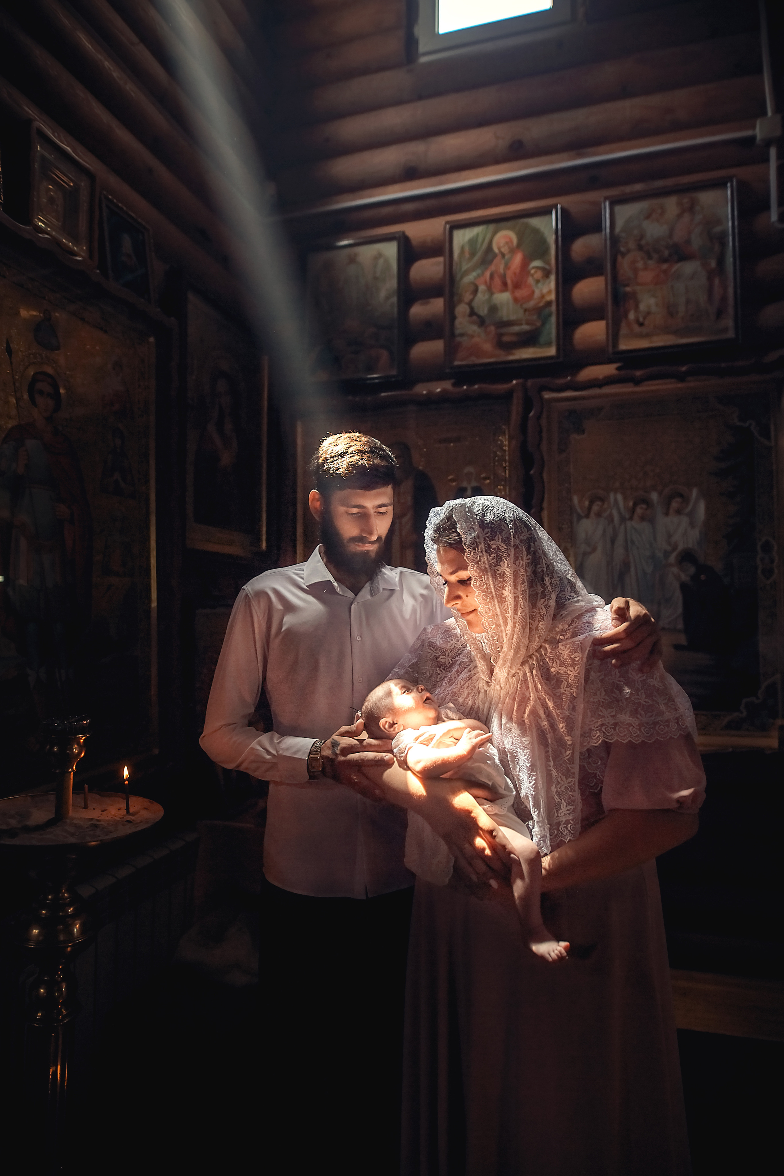 Крещение Софии. Храм вмч. Веры, Надежды, Любови и матери их Софии. г. Кропоткин. Семейный и детский фотограф Екатерина Савёлова