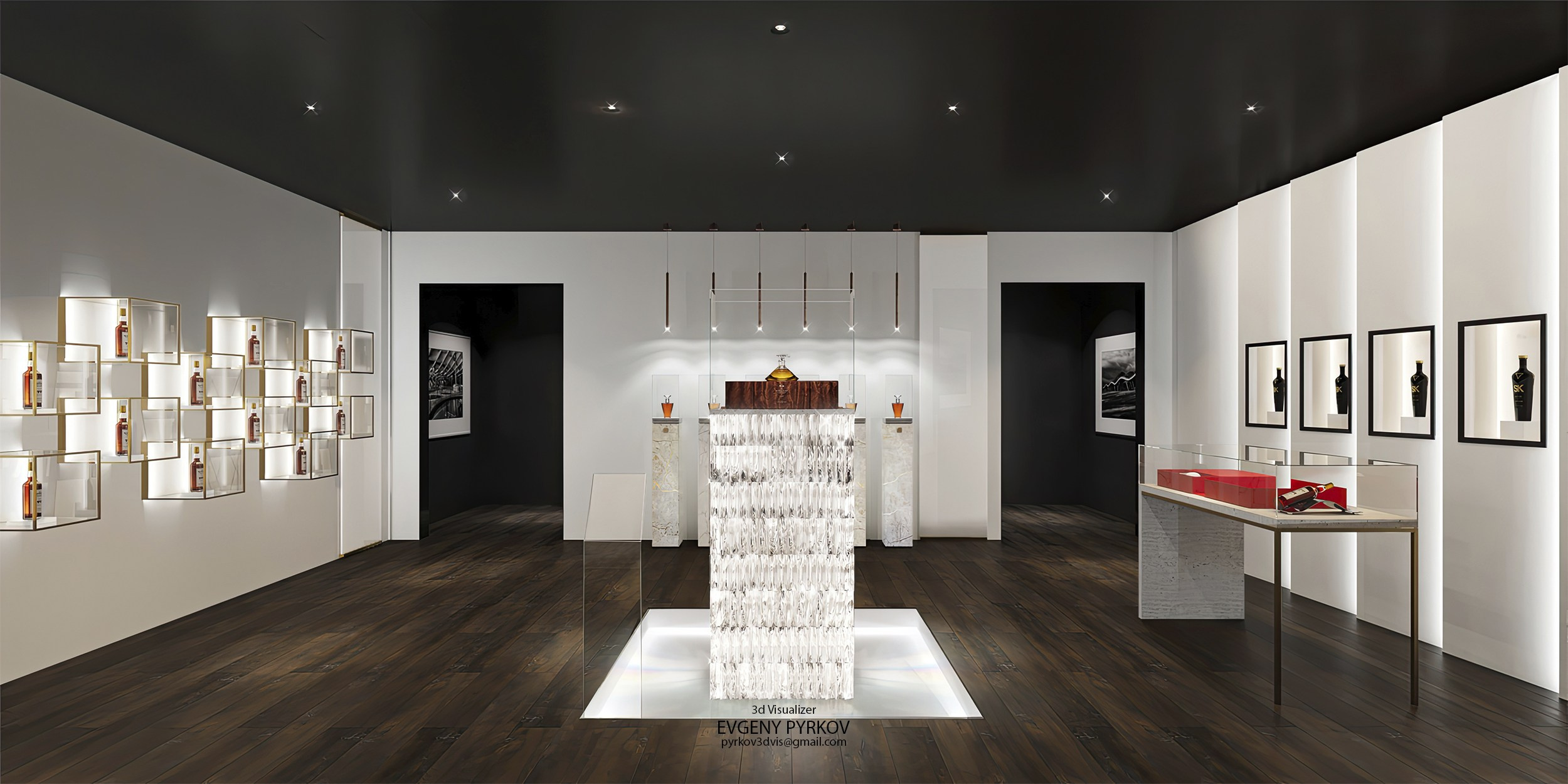 Шоурум виски Macallan. Мумбаи. Клиент Onecirclemedia. Евгений Пырков — 3d визуализатор интерьеров и экстерьеров России