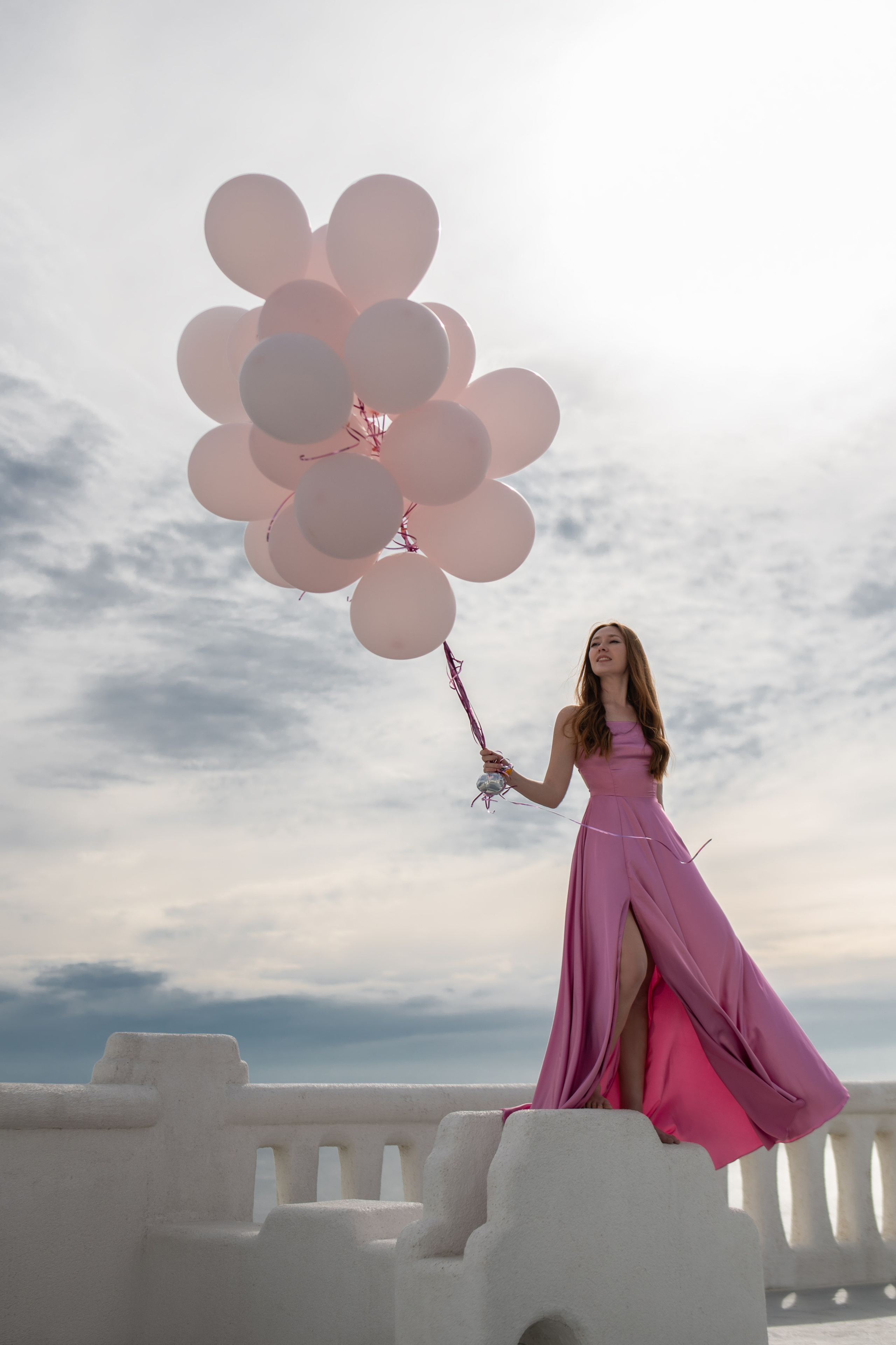 Фотосессия с платьем на Санторини