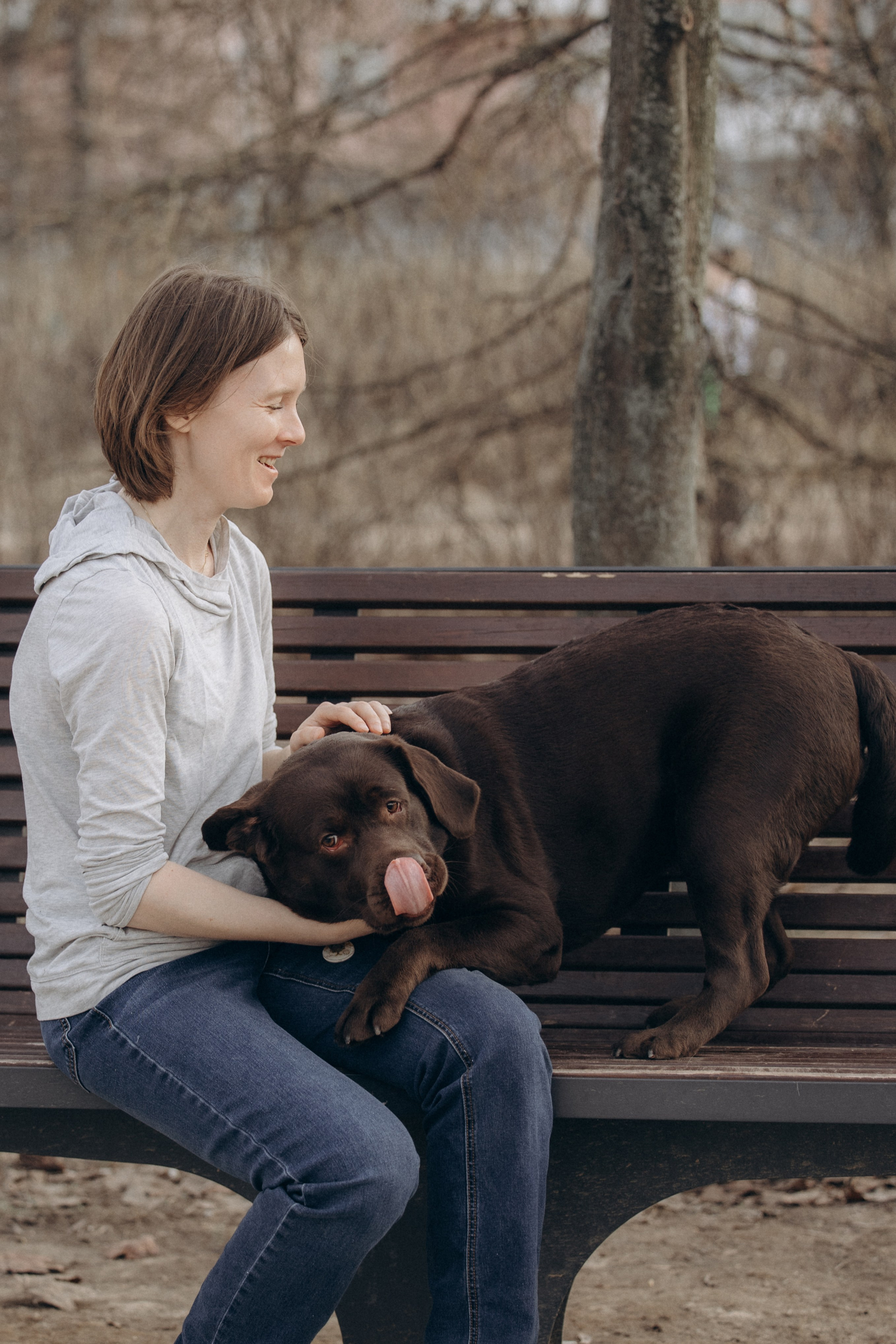 Наталия и Пальма в парке. Фотограф анималист в Казани Алина Сулейманова. Фотограф животных