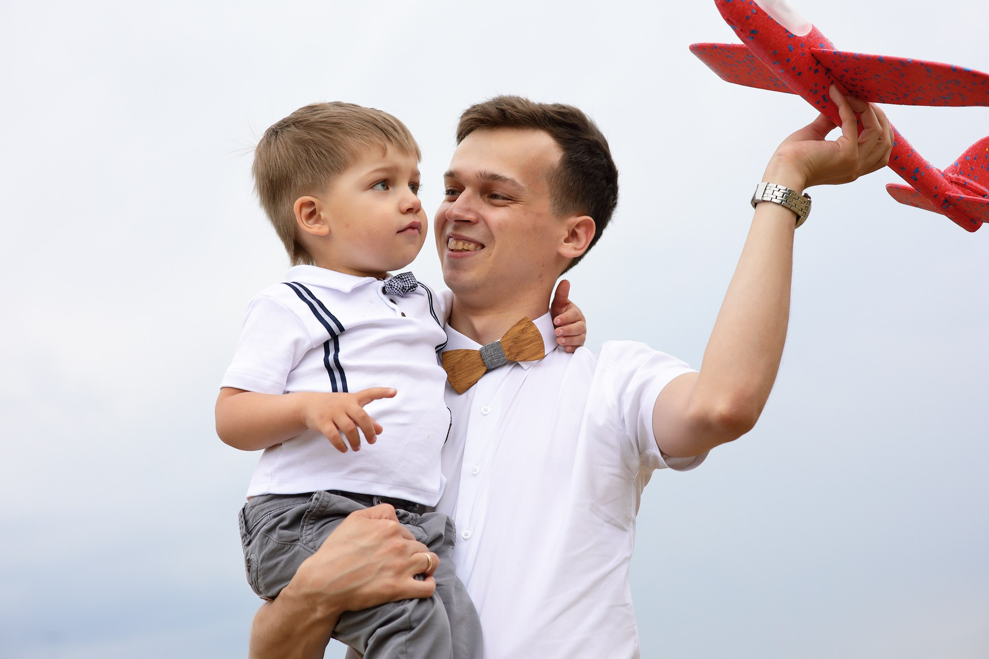 папа сын и самолёт