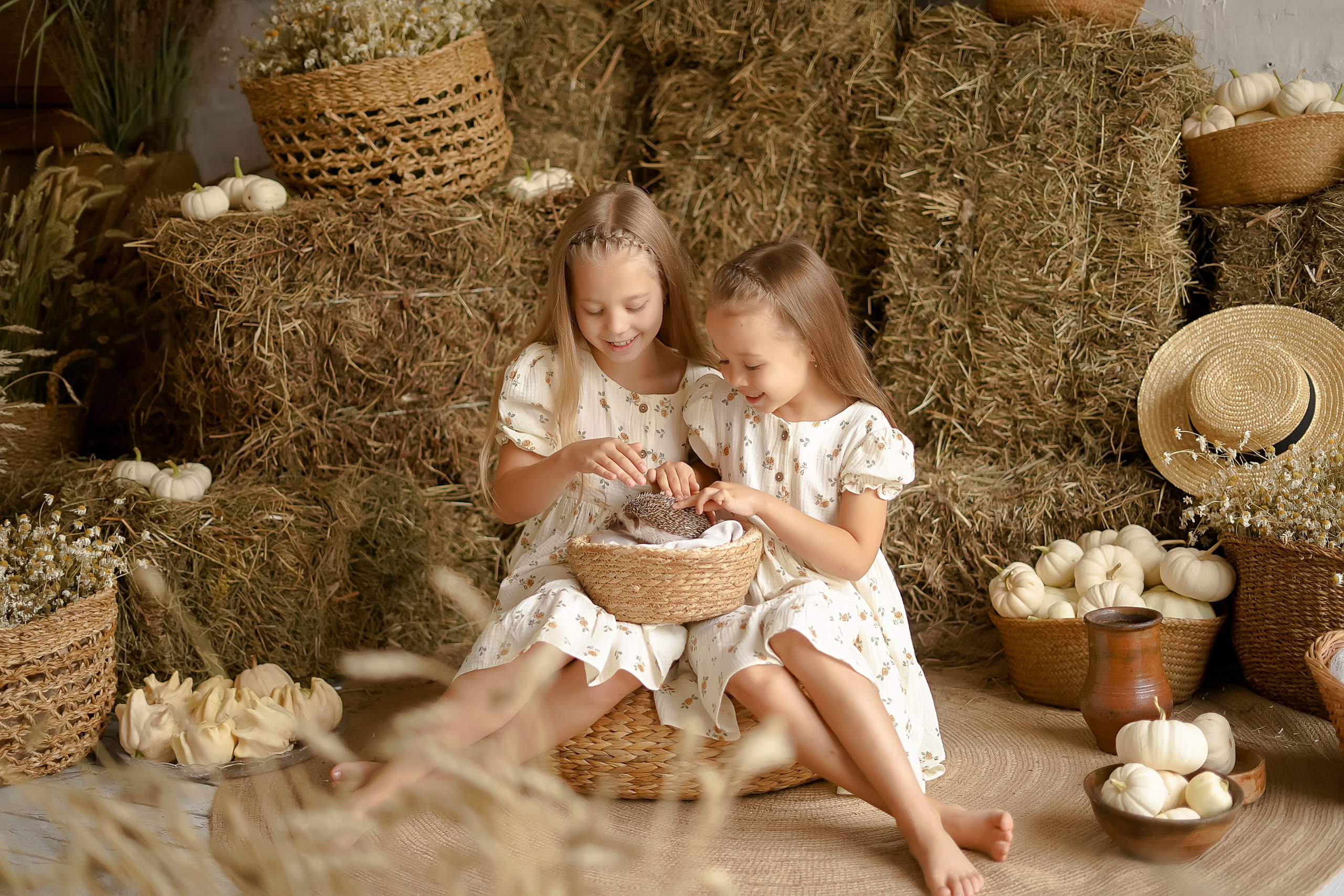 Девочки и ёжик. Фотограф Татьяна Митрофанова