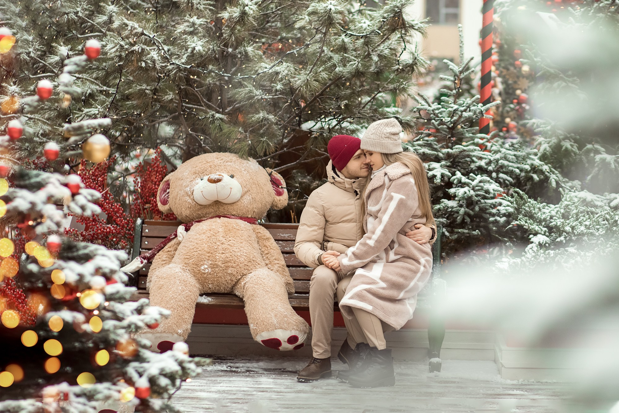 Семейная новогодняя фотопрогулка по Тверской площади. Фотограф на Крещение, Венчание в Москве Ирина Шамина