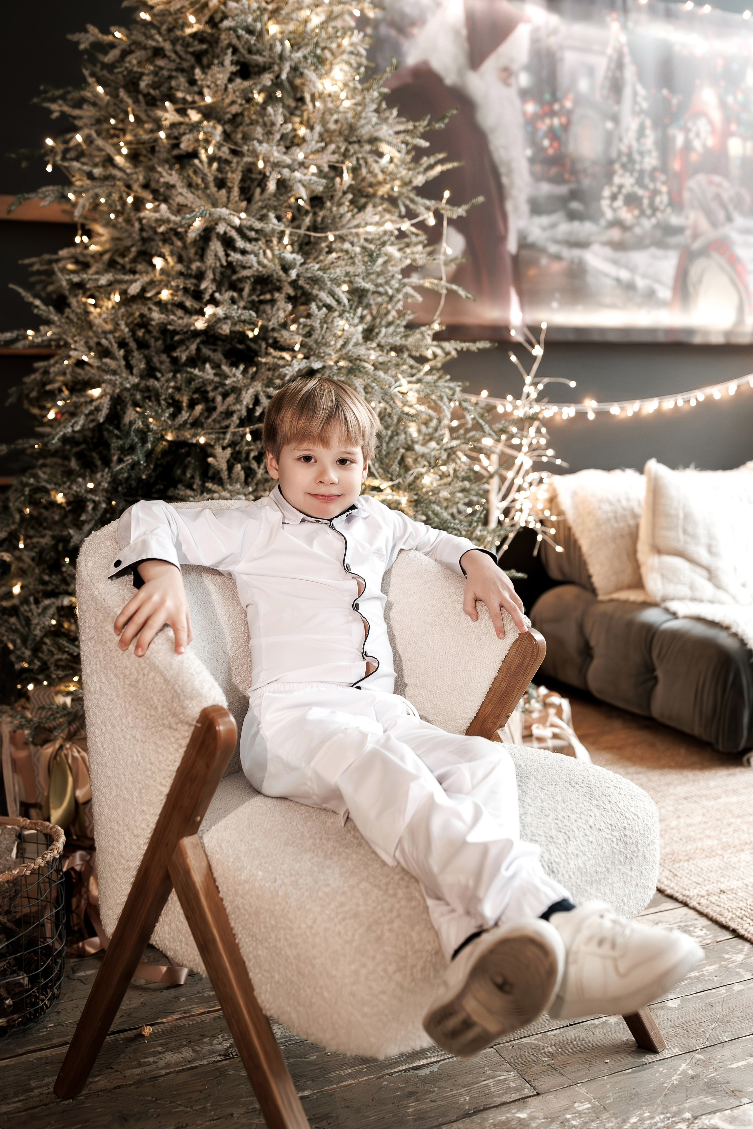 Новогодняя семейная фотосессия в студии FAMOUS (на Павелецкой). Свадебный и семейный фотограф в Москве и МО Елена Агапова