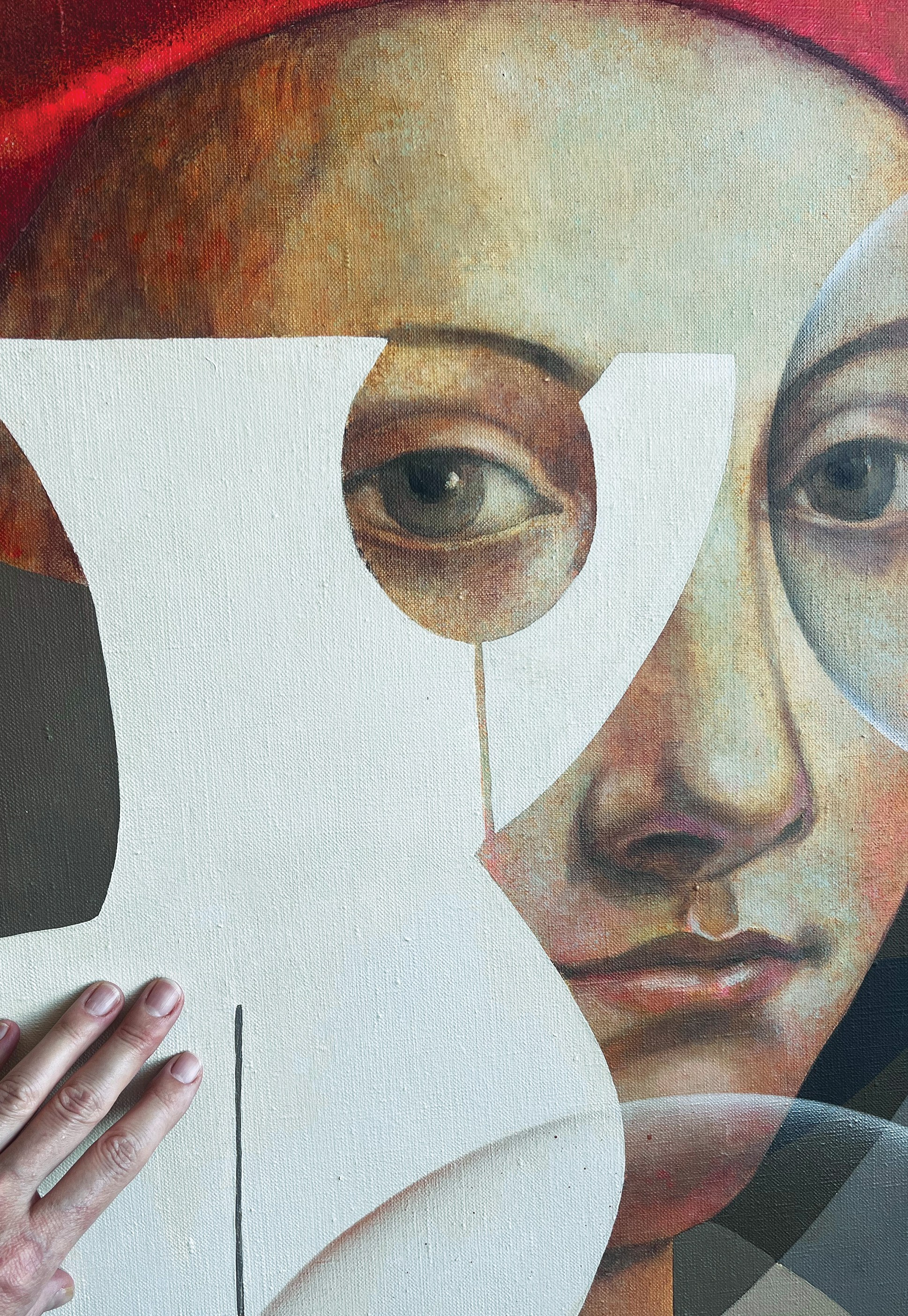 Мальчик в красном берете. Художник-абстракционист Ольга Рикун. Москва