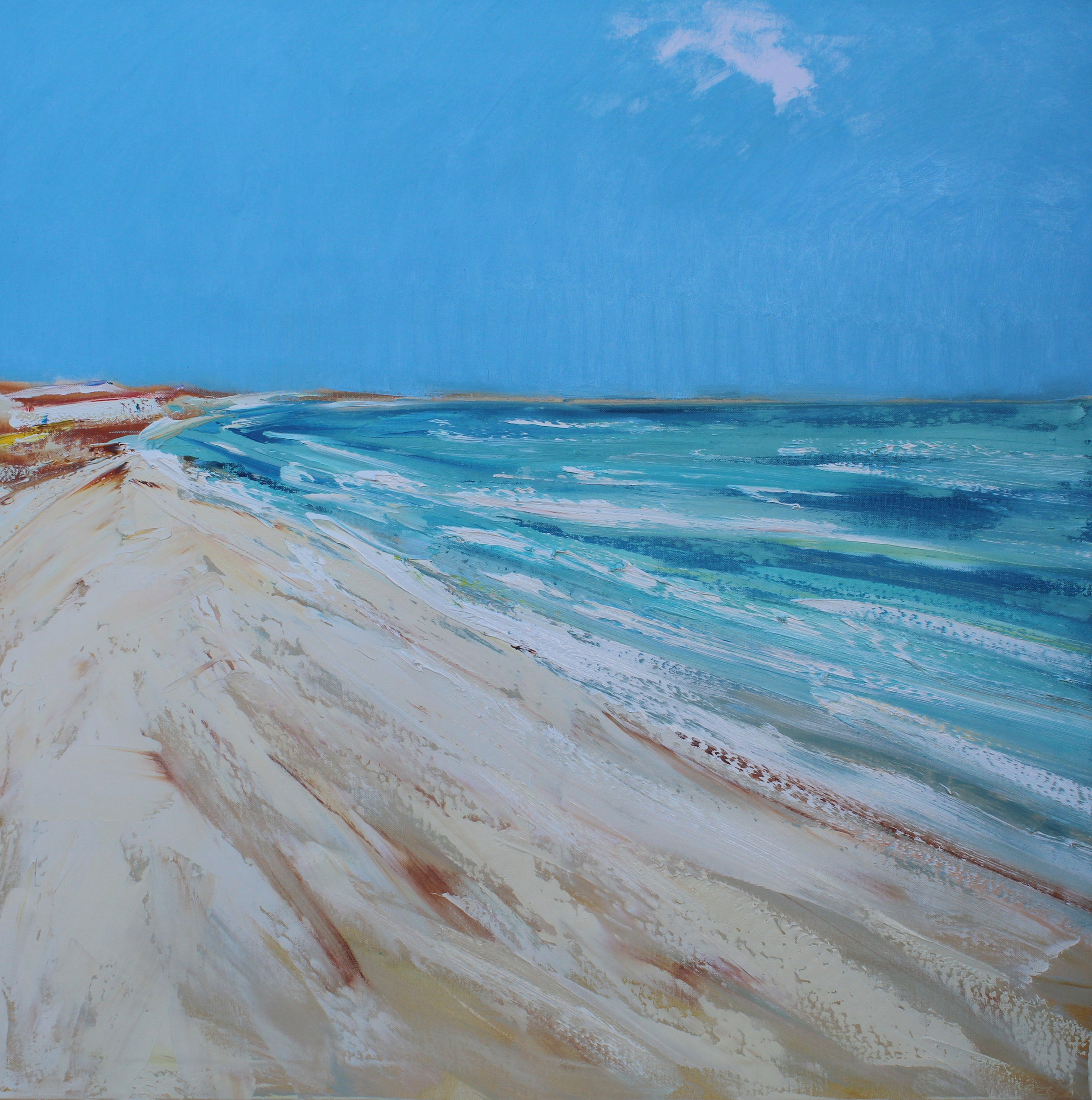 "Пляж". 2024. Холст, масло. 100х100. Цена: 50000₽