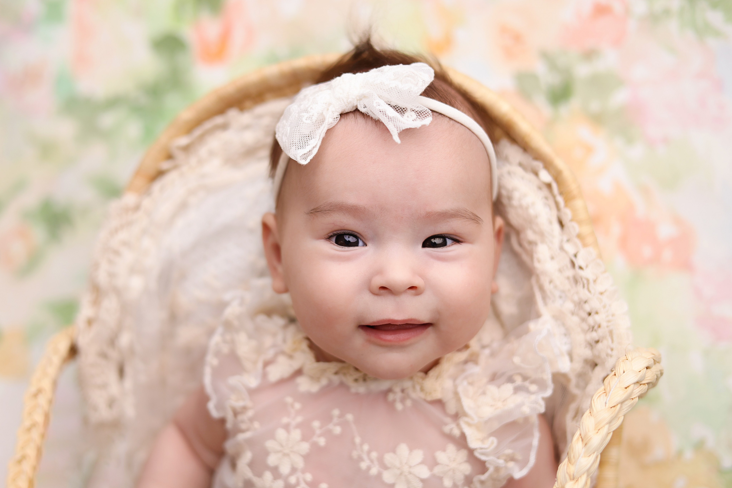 Фотосессия Василисы в студии в Бутово. Фотограф новорожденных Москва. Ньюборн фотограф Москва