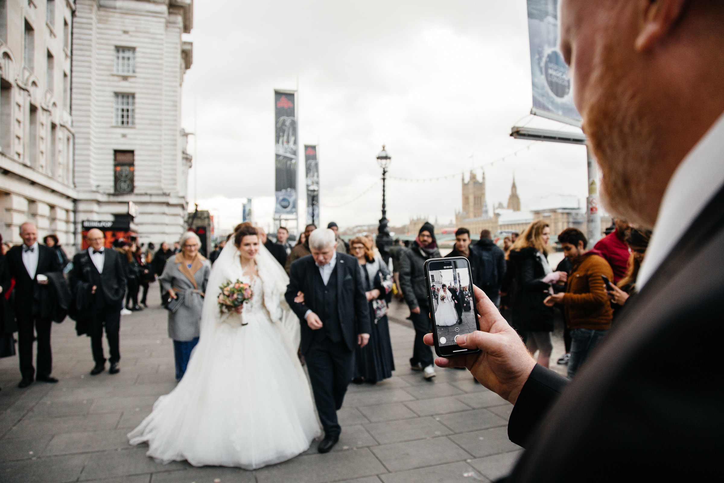 Wedding in London with a ceremony at the London eye. Worldwide Wedding Photography Demskoy Studio