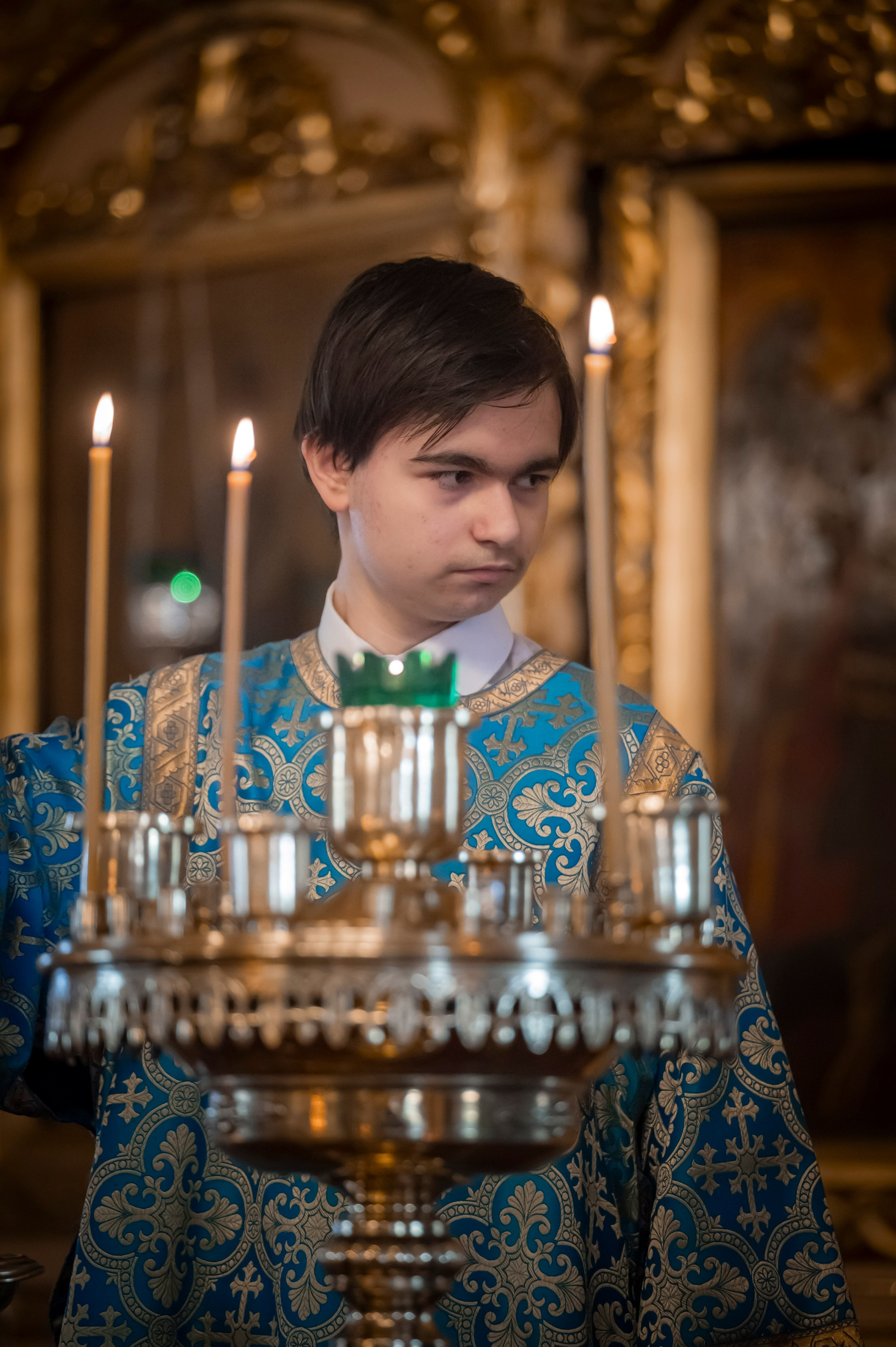 Богородский храм. Благовещение. Божественная Литургия. Антон и Татьяна Денисенко — В храме