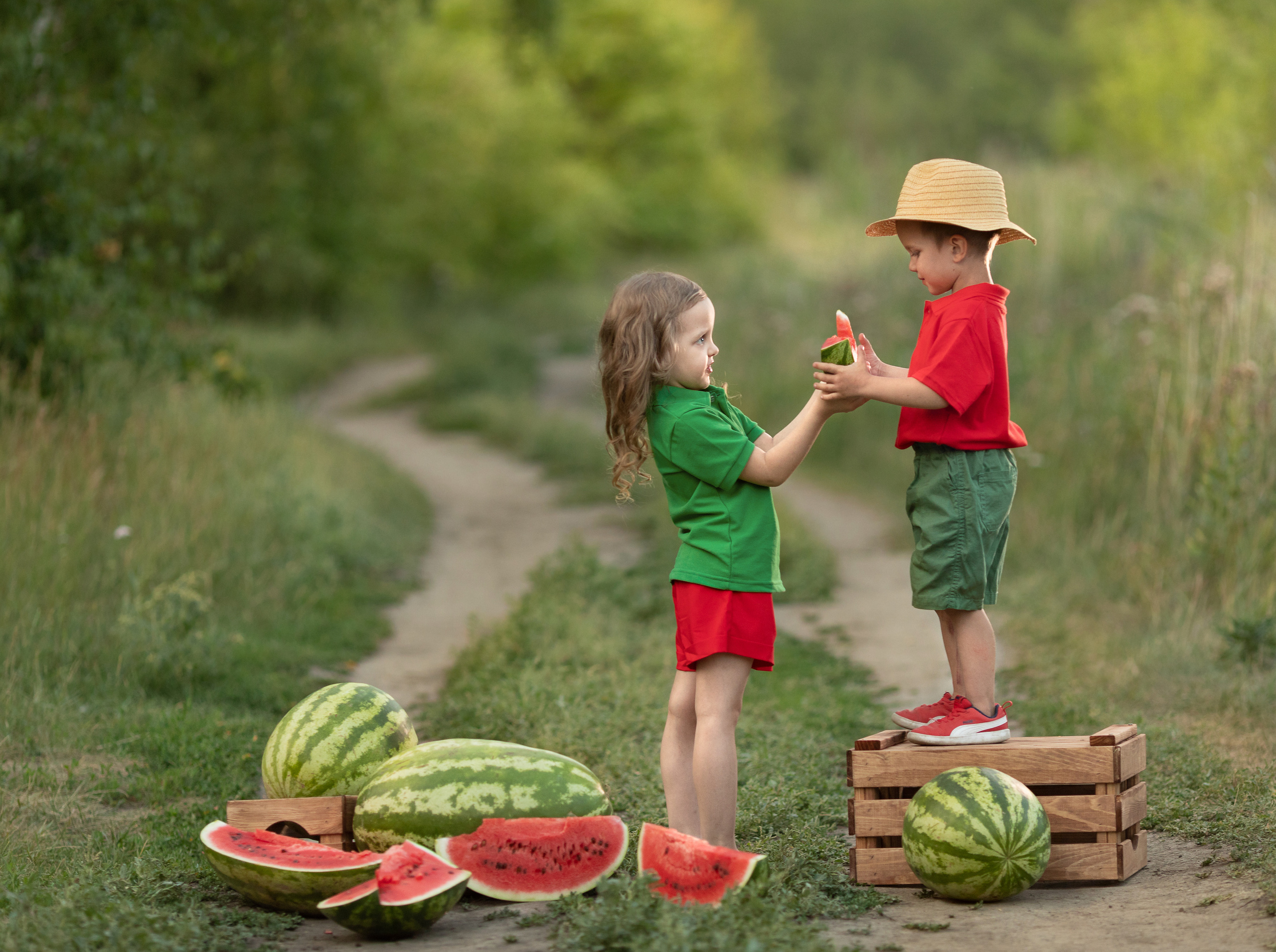 Много сладких, красных арбузов, без ограничений, это не сон ли?!. Фотограф Анна Телекаева, выпускные альбомы, семейные и репортажные съемки в Омске