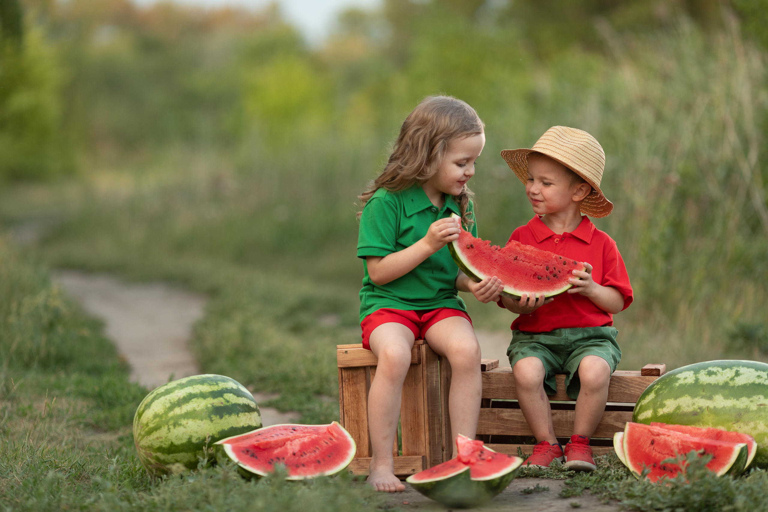 Много сладких, красных арбузов, без ограничений, это не сон ли?!. Фотограф Анна Телекаева, выпускные альбомы, семейные и репортажные съемки в Омске