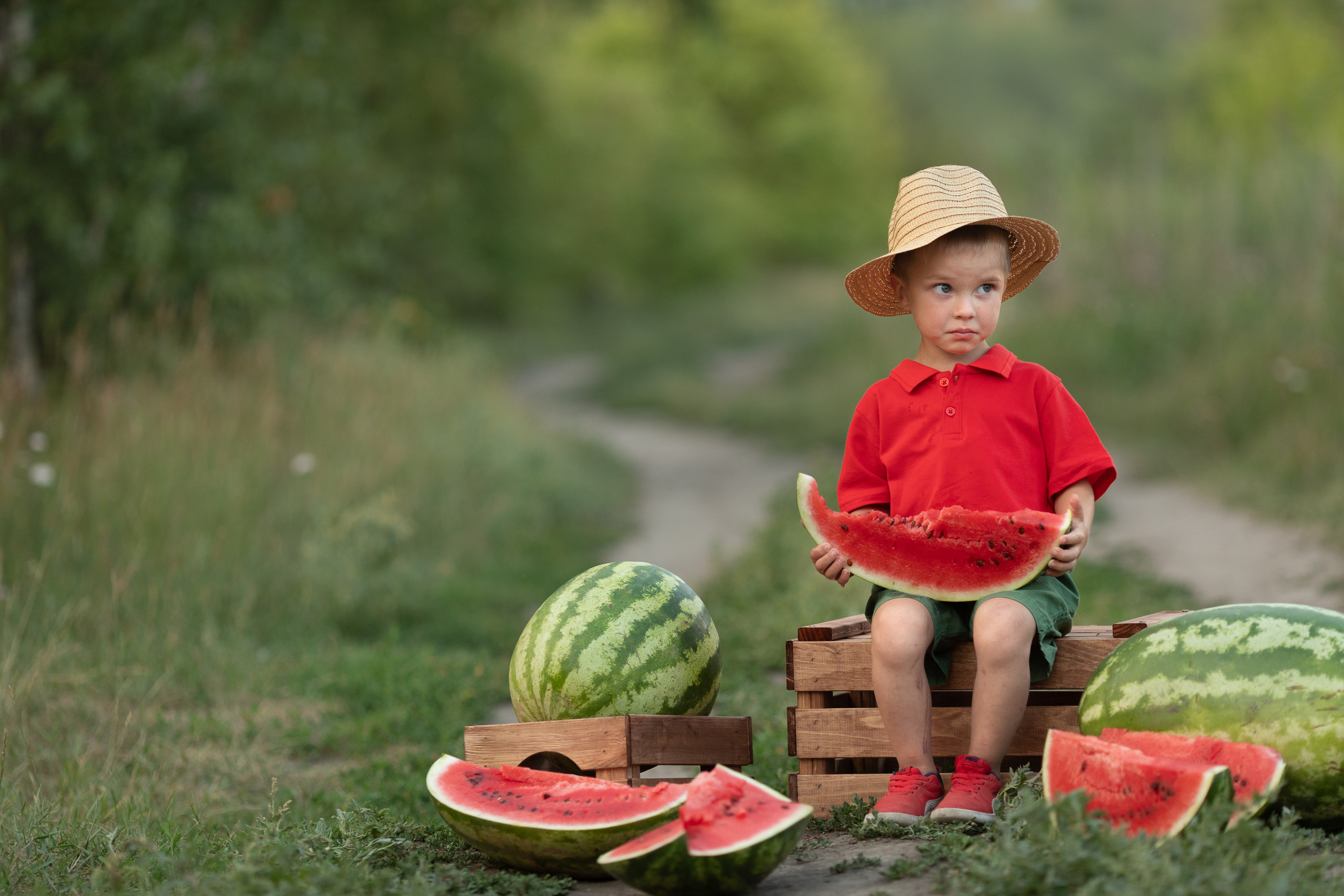 Много сладких, красных арбузов, без ограничений, это не сон ли?!. Фотограф Анна Телекаева, выпускные альбомы, семейные и репортажные съемки в Омске