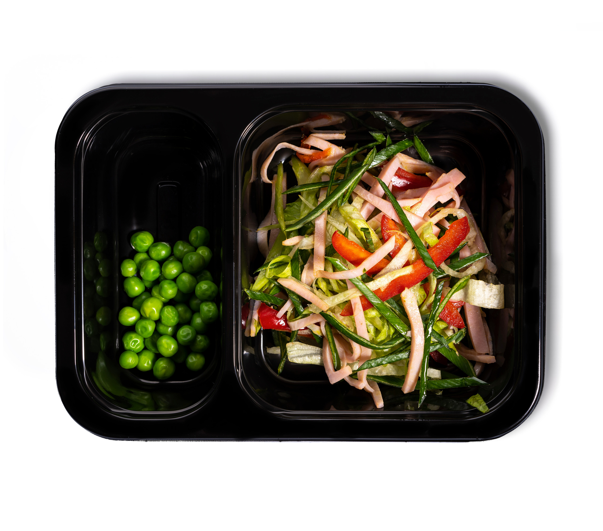 салат и горошек в контейнере быстрой доставки