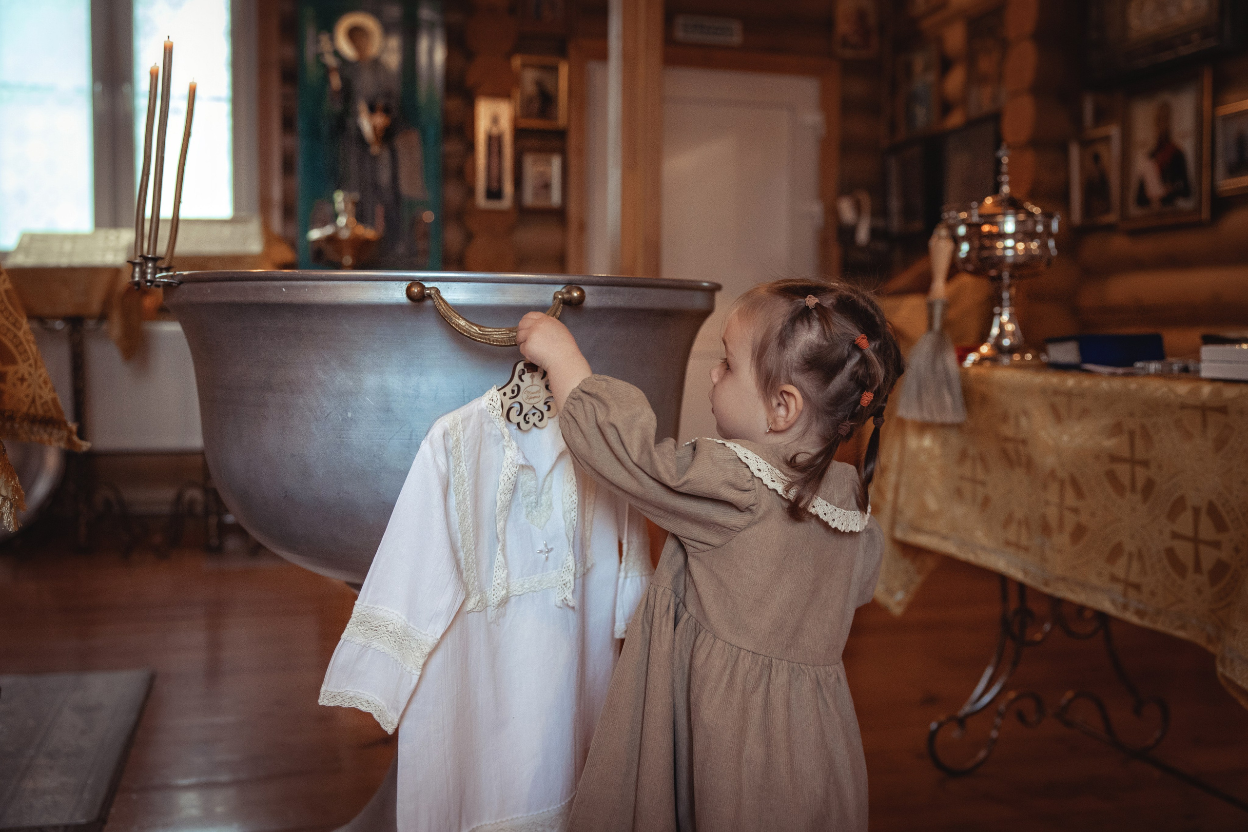 Таинство Крещения Мии. Храм Патриарха Тихона, х.Коржевский. Фотограф на Крещение и Венчание Краснодарский край — Гранкина Юлия